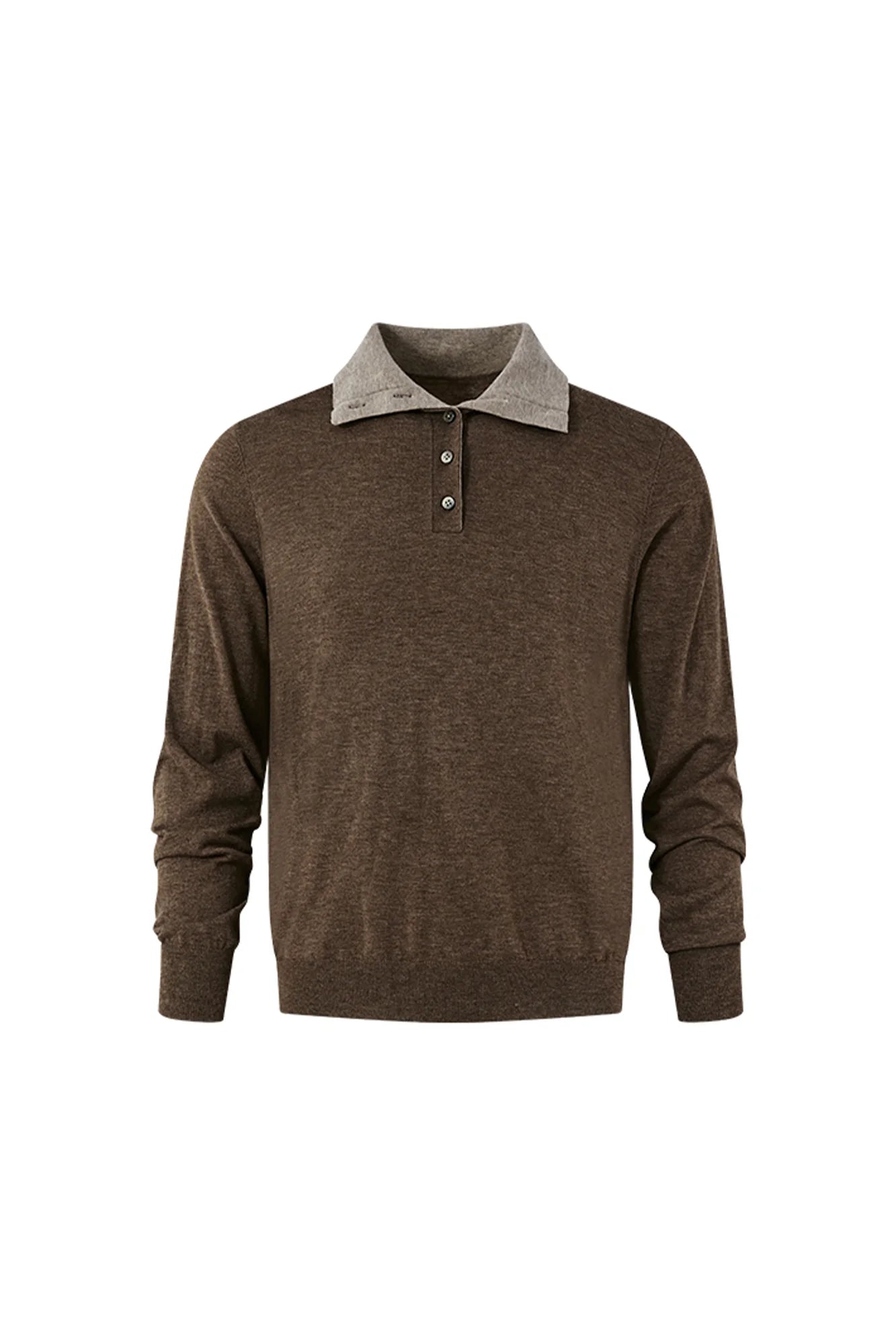 KREATE Double-Collar Wool-Blend Knit Polo