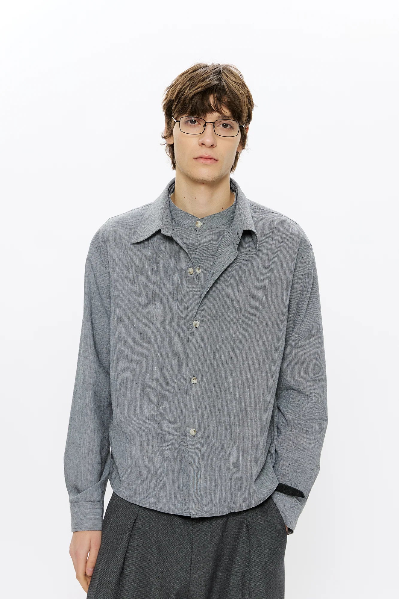 KREATE Linen Layered Check Shirt