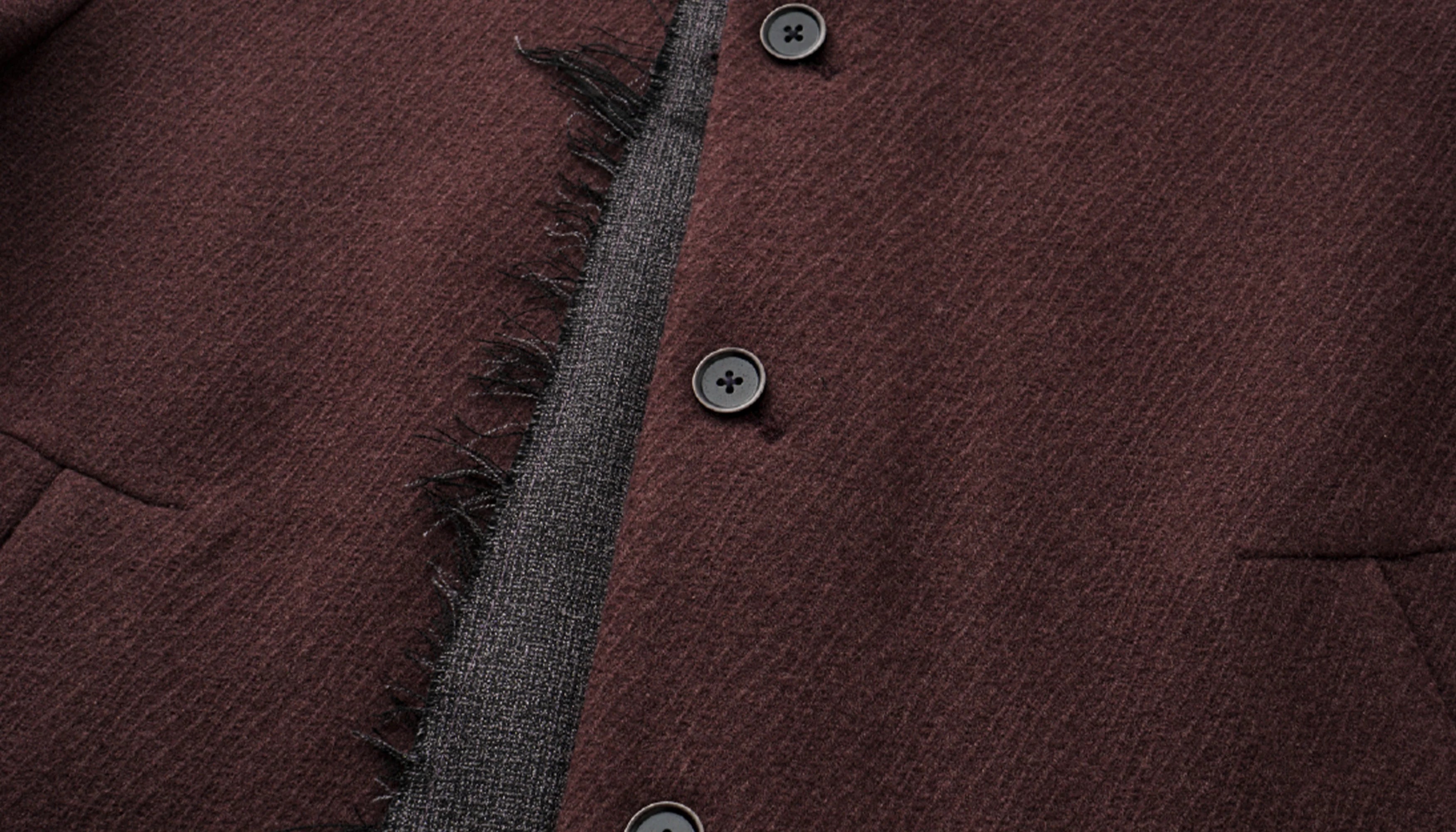 ALVNG AR ANTS Raw-Edge Contrast Paneled-Collar Jacket