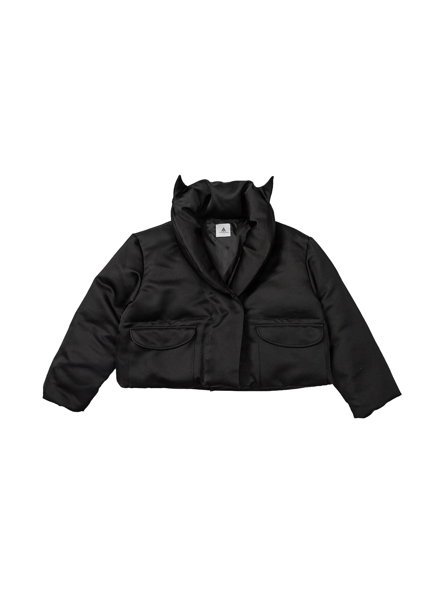 KADAKADA Devil Horn Glossy Down Cropped Puffer