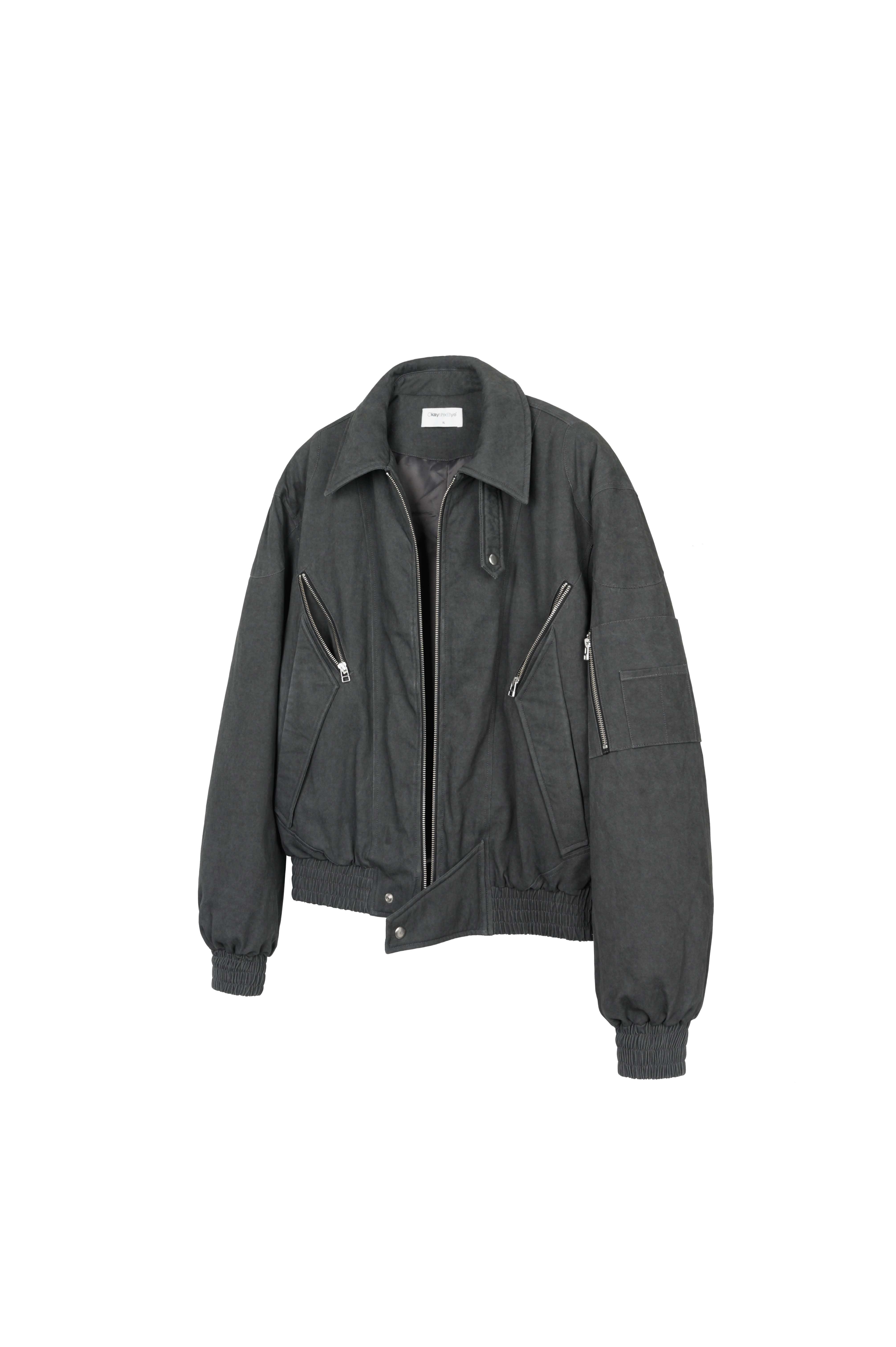 OKAYTHXBYE 3M Thinsulate Padded Multi-Zip Bomber Jacket