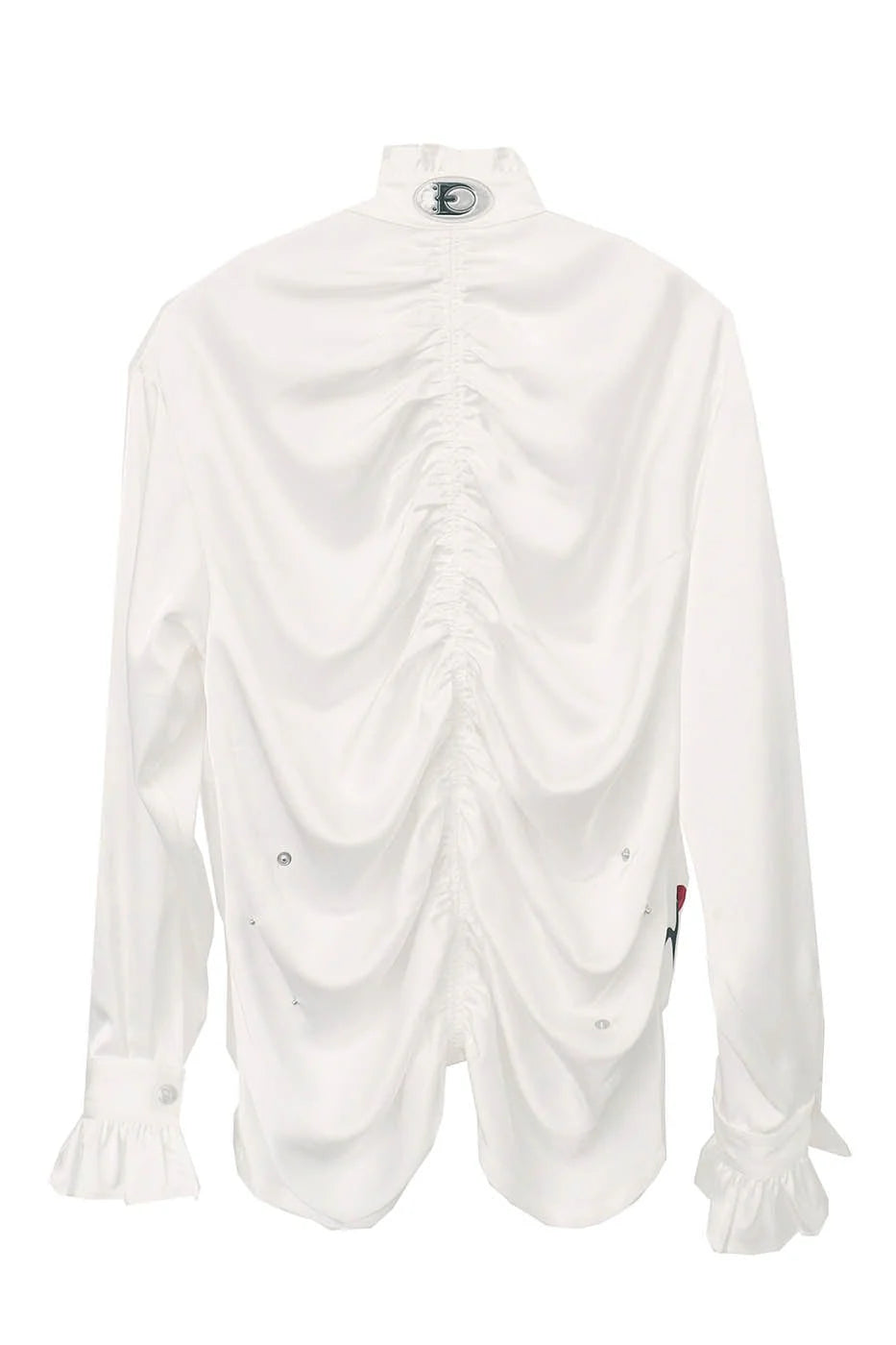 EMBRYO Demon Ruffle-Collar Buttoned LOGO Pleated Shirt