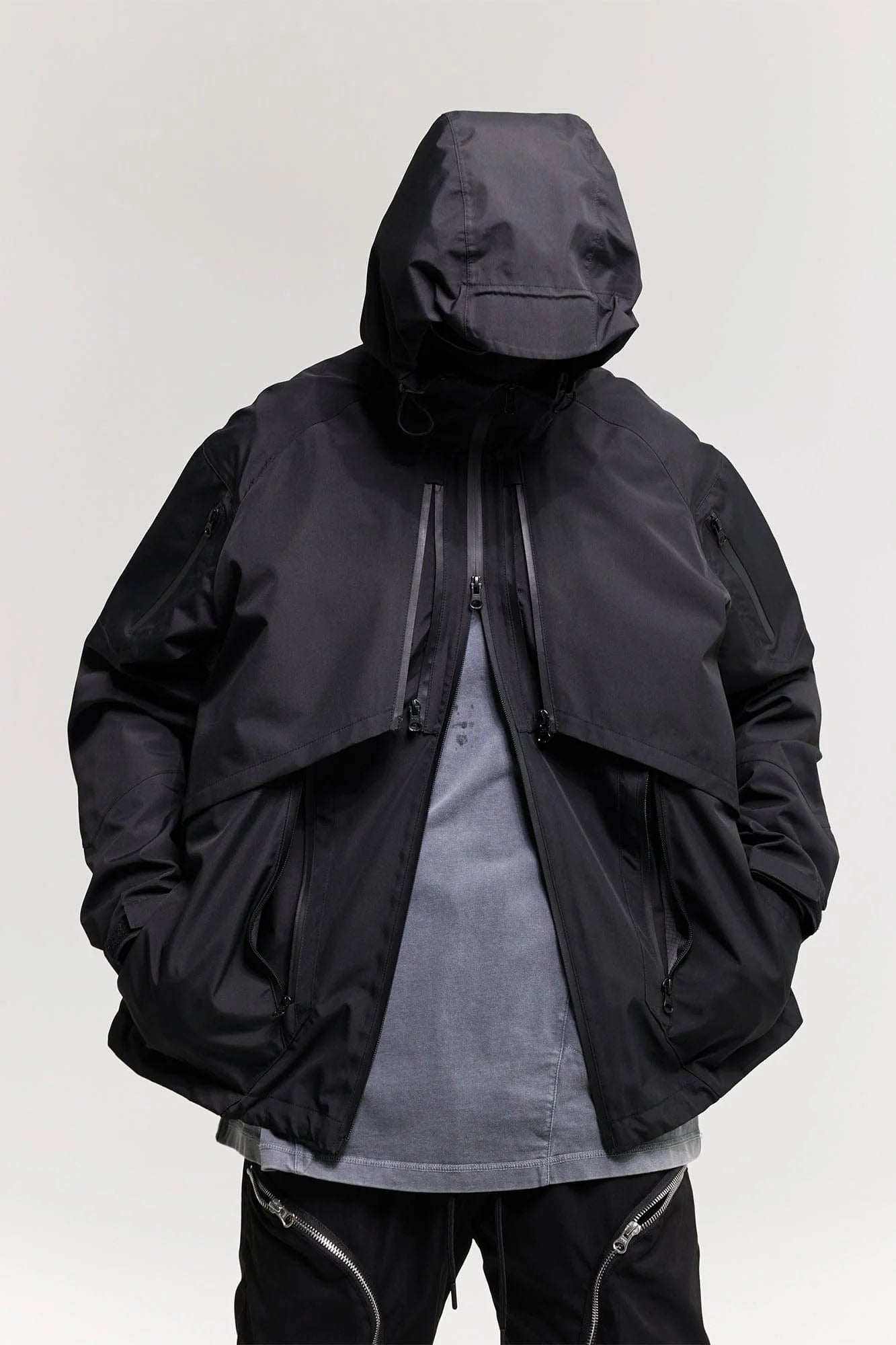 CATSSTAC Layered Multi-Pocket Waterproof Hooded Jacket