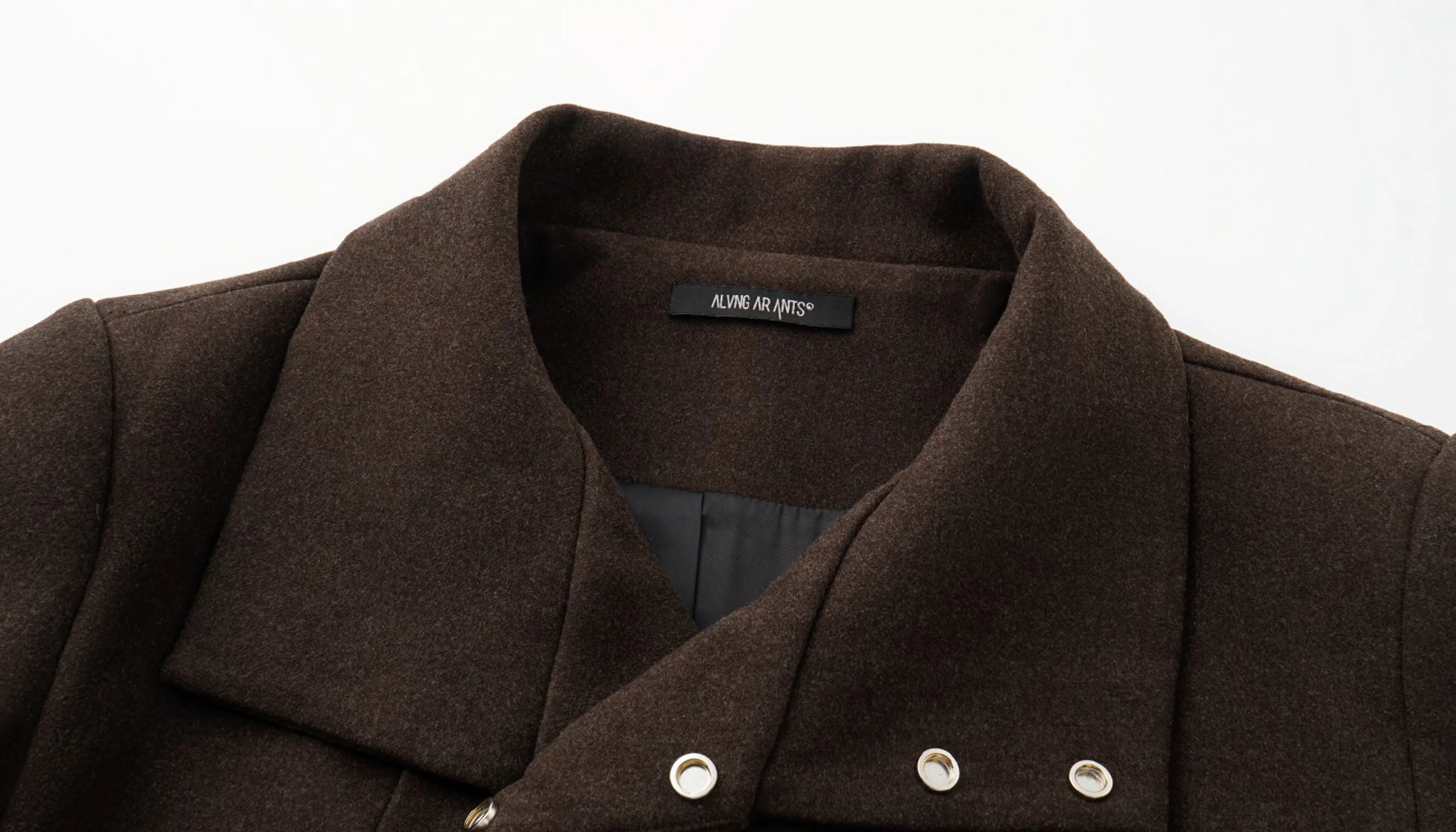 ALVNG AR ANTS Asymmetrical Wool-Blend High-Neck Jacket