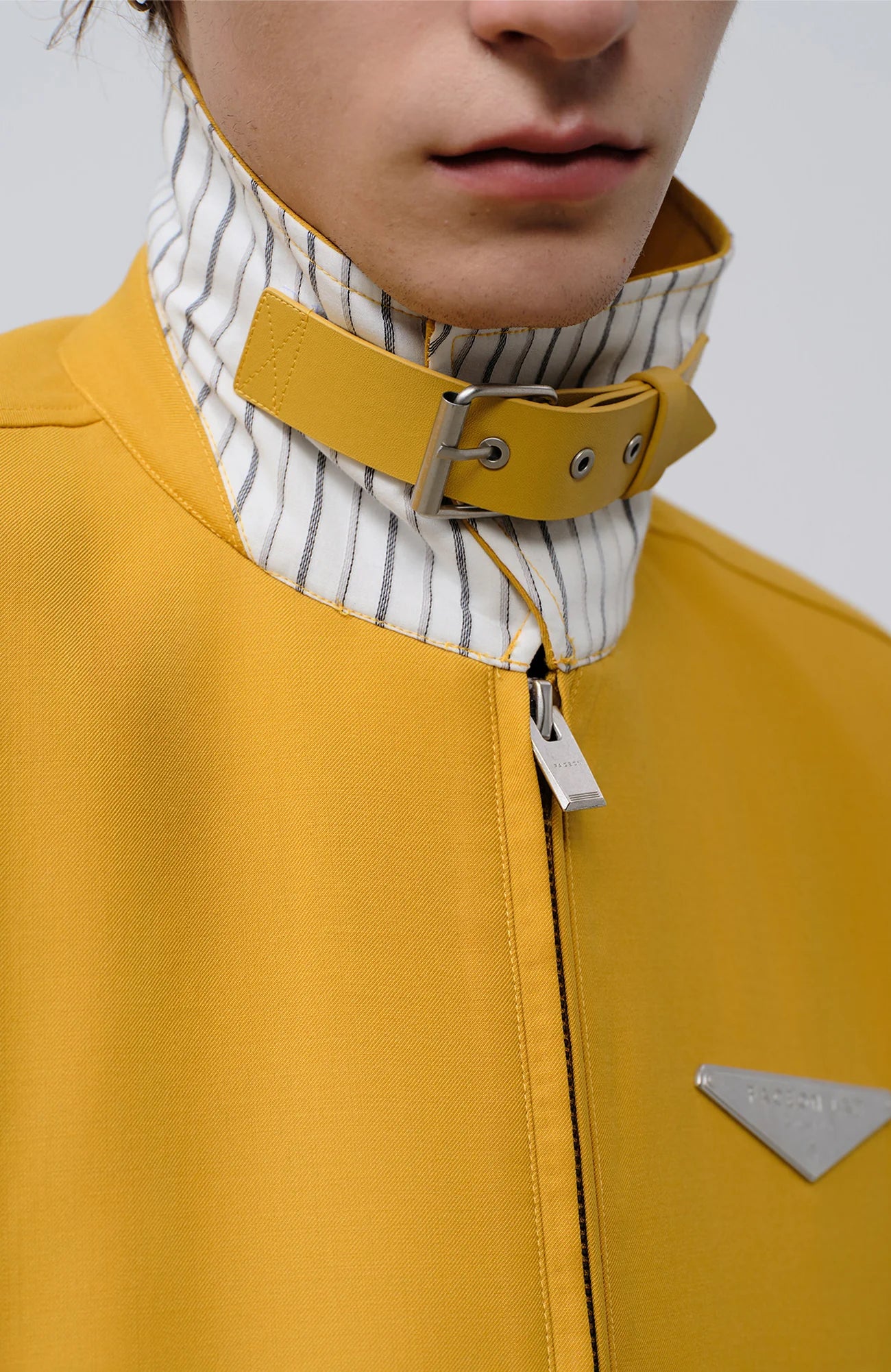 FACEONLAB Cropped Harrington Zip Jacket Yellow