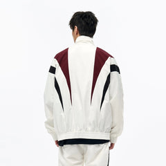 OVERLAPS Retro Contrast Spliced Track Jacket