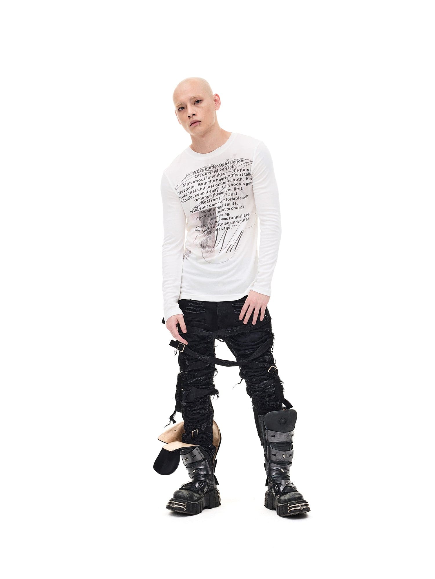 WHISTLEHUNTER Graphic Slim-Fit Stretchable Long-Sleeve Tee
