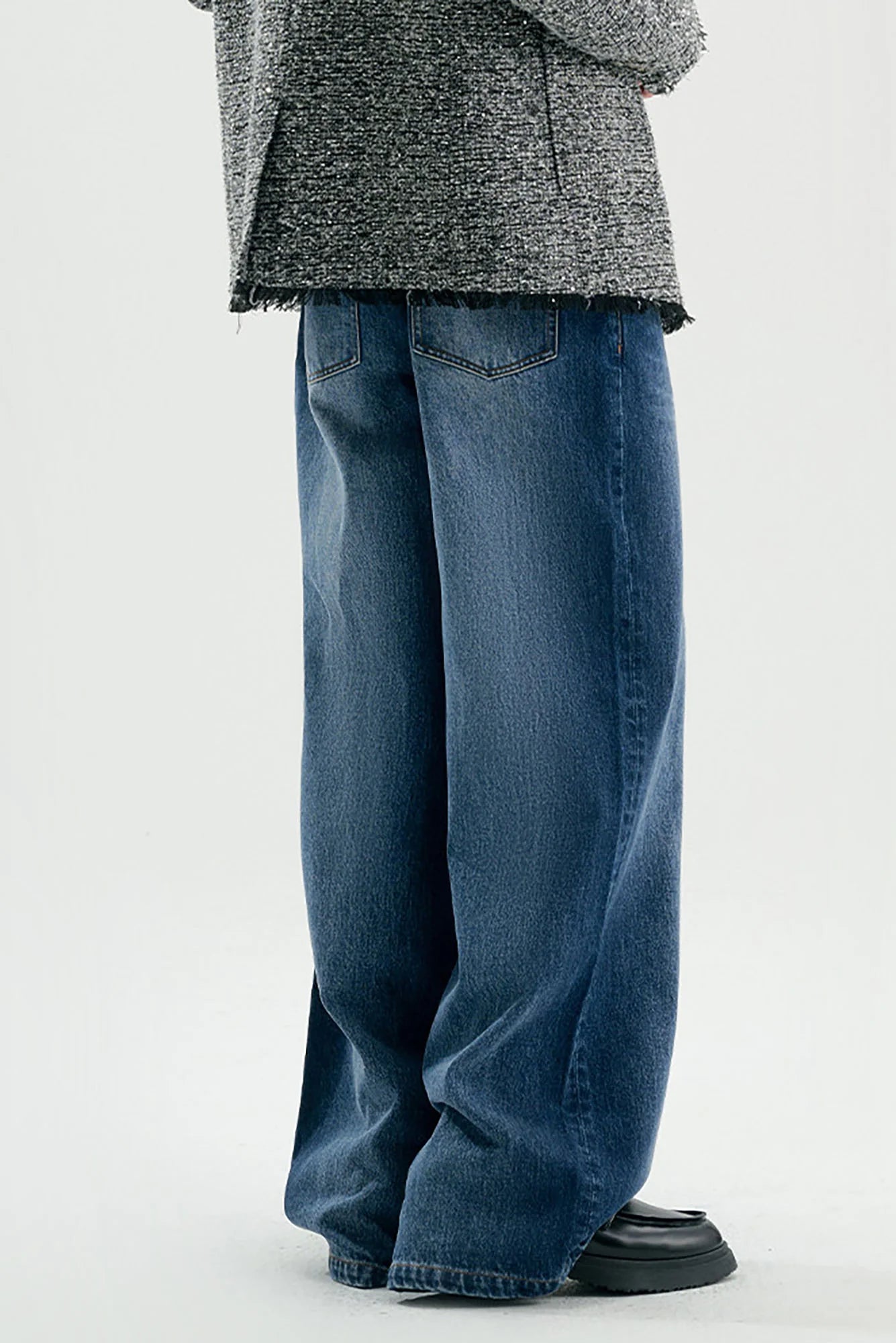 TIWILLTANG Retro Button-Up Straight-Leg Jeans