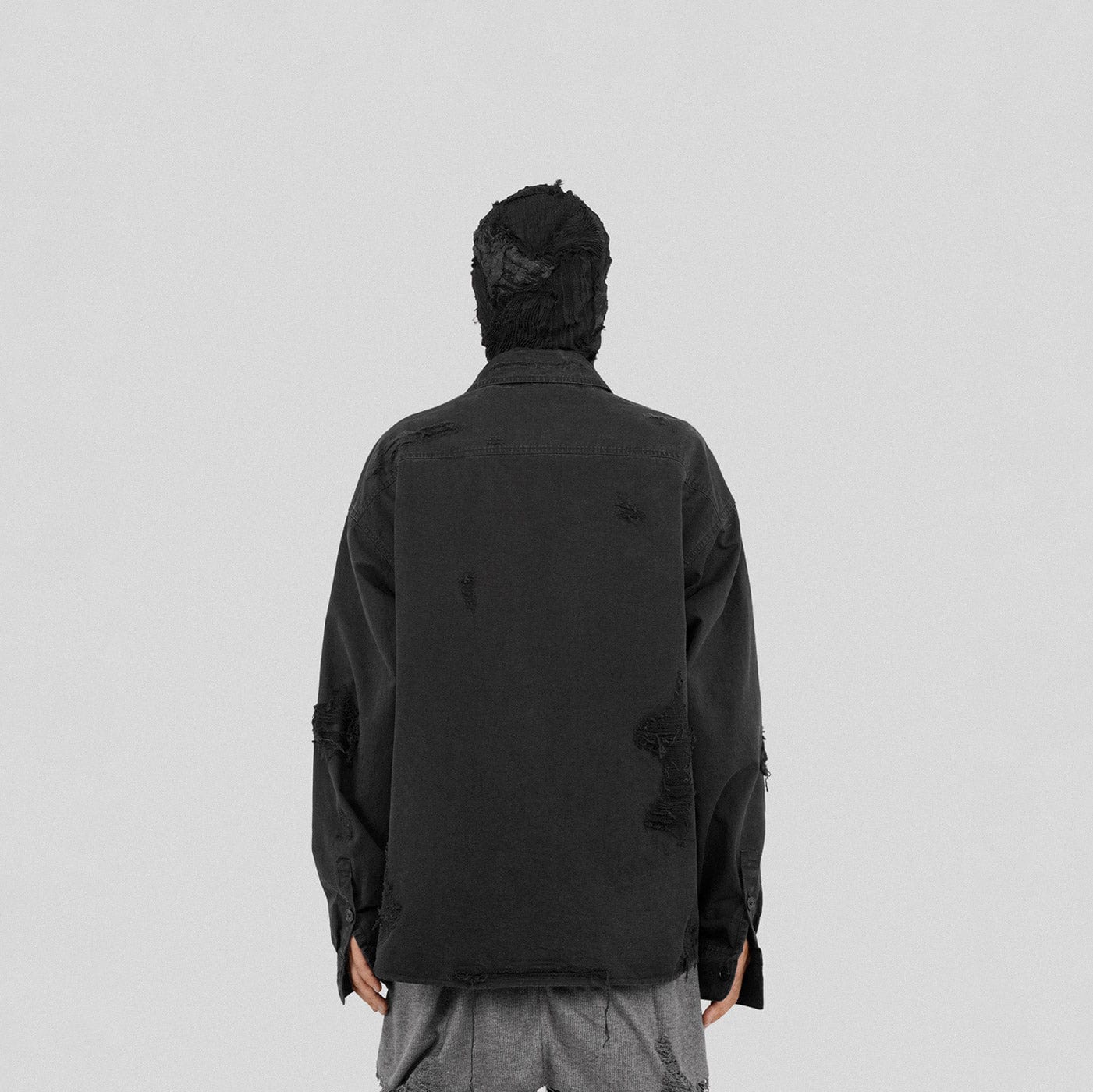 UNDERWATER Ripped Overshirt Black