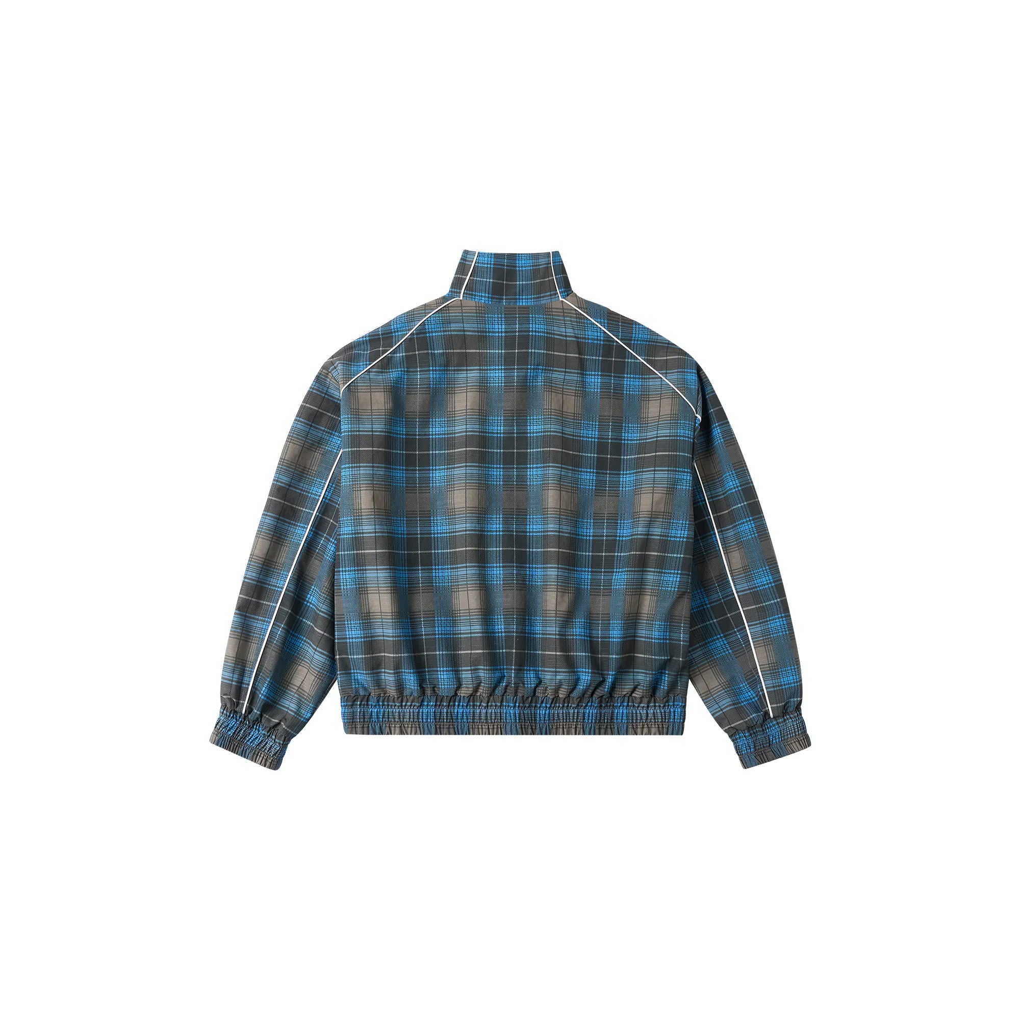 SAVAGEGROWTHWORLD Plaid Stand-Collar Jacket