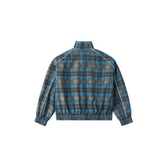 SAVAGEGROWTHWORLD Plaid Stand-Collar Jacket