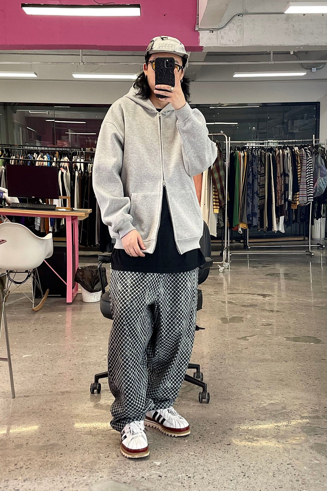 ME DA IGUAL Washed Dot Full-Print Harem Pants