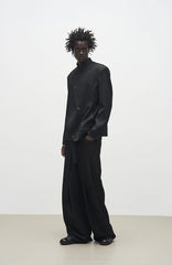 7440 37 1 High-Rise Sash Wide-Leg Pleated Trousers