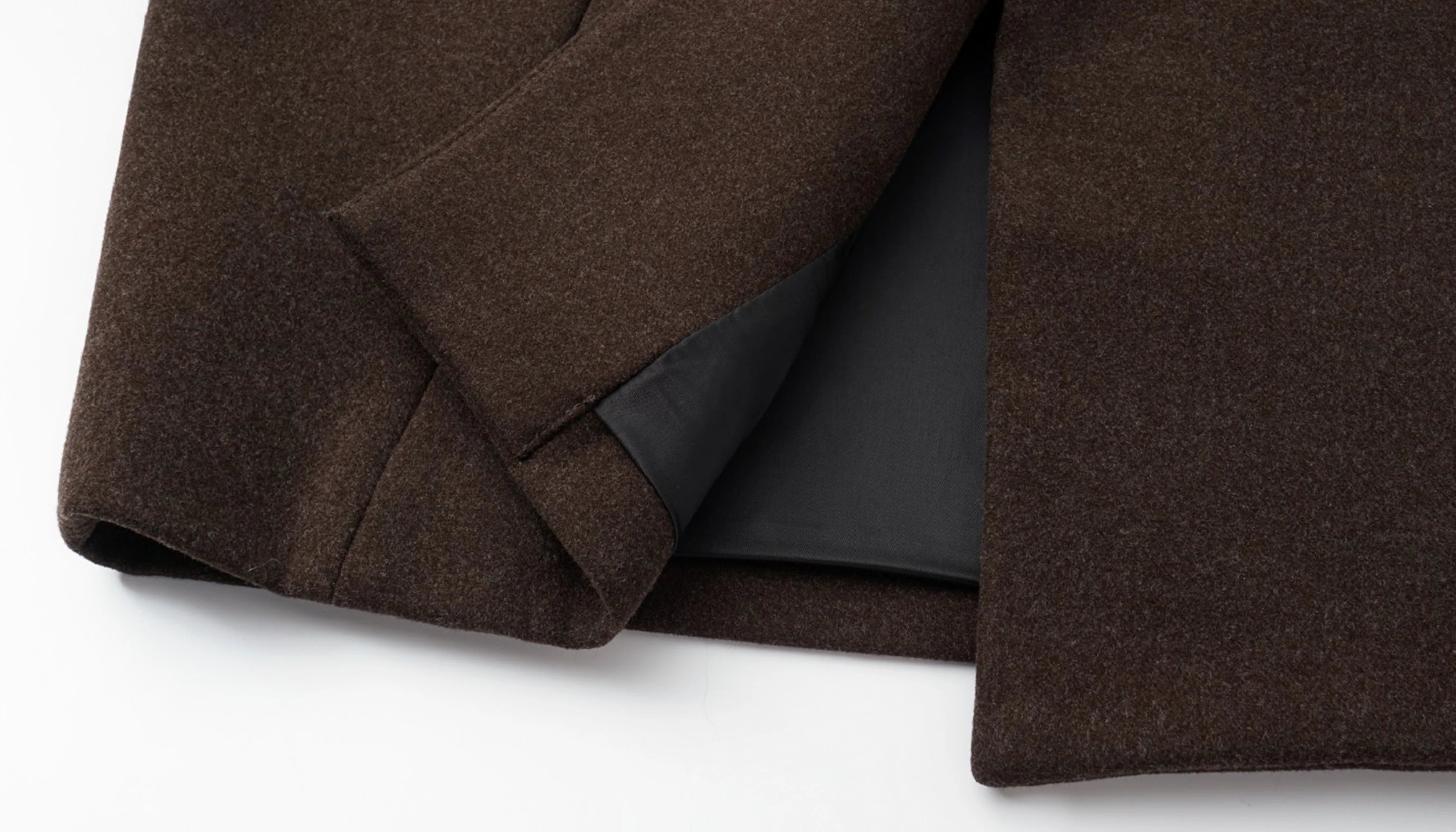 ALVNG AR ANTS Asymmetrical Wool-Blend High-Neck Jacket
