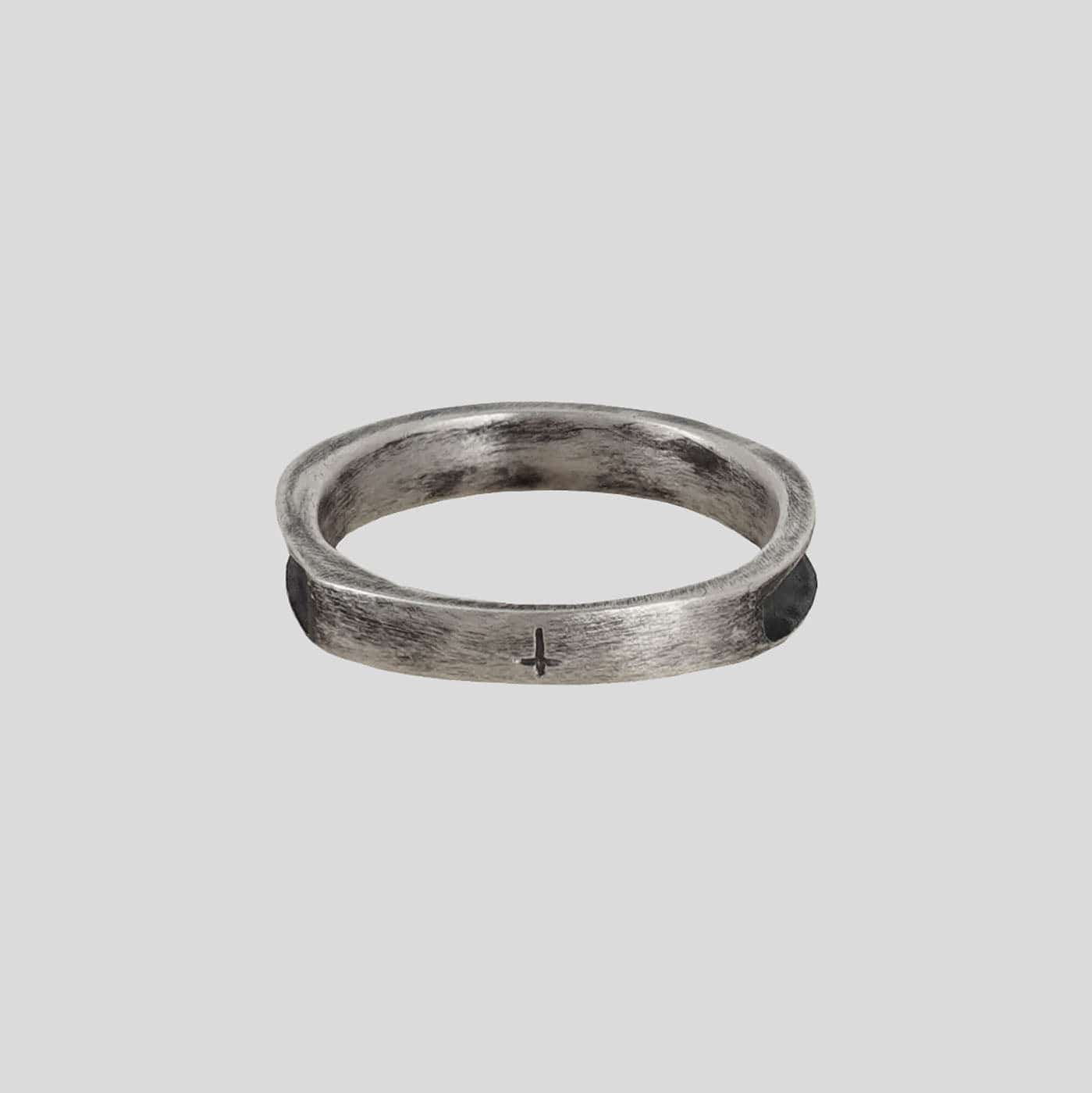 UNDERWATER Silver Cross Engraved Ring
