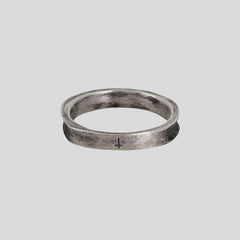 UNDERWATER Silver Cross Engraved Ring