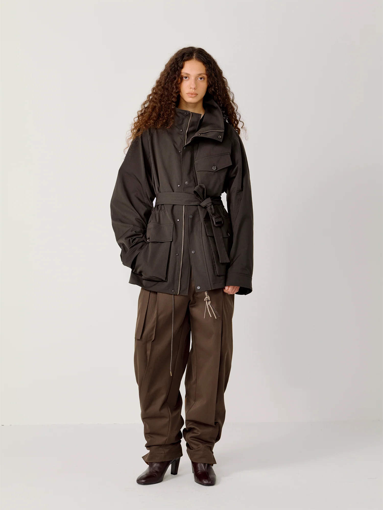 OPICLOTH Multi-Pockets Cinchable Utility Jacket