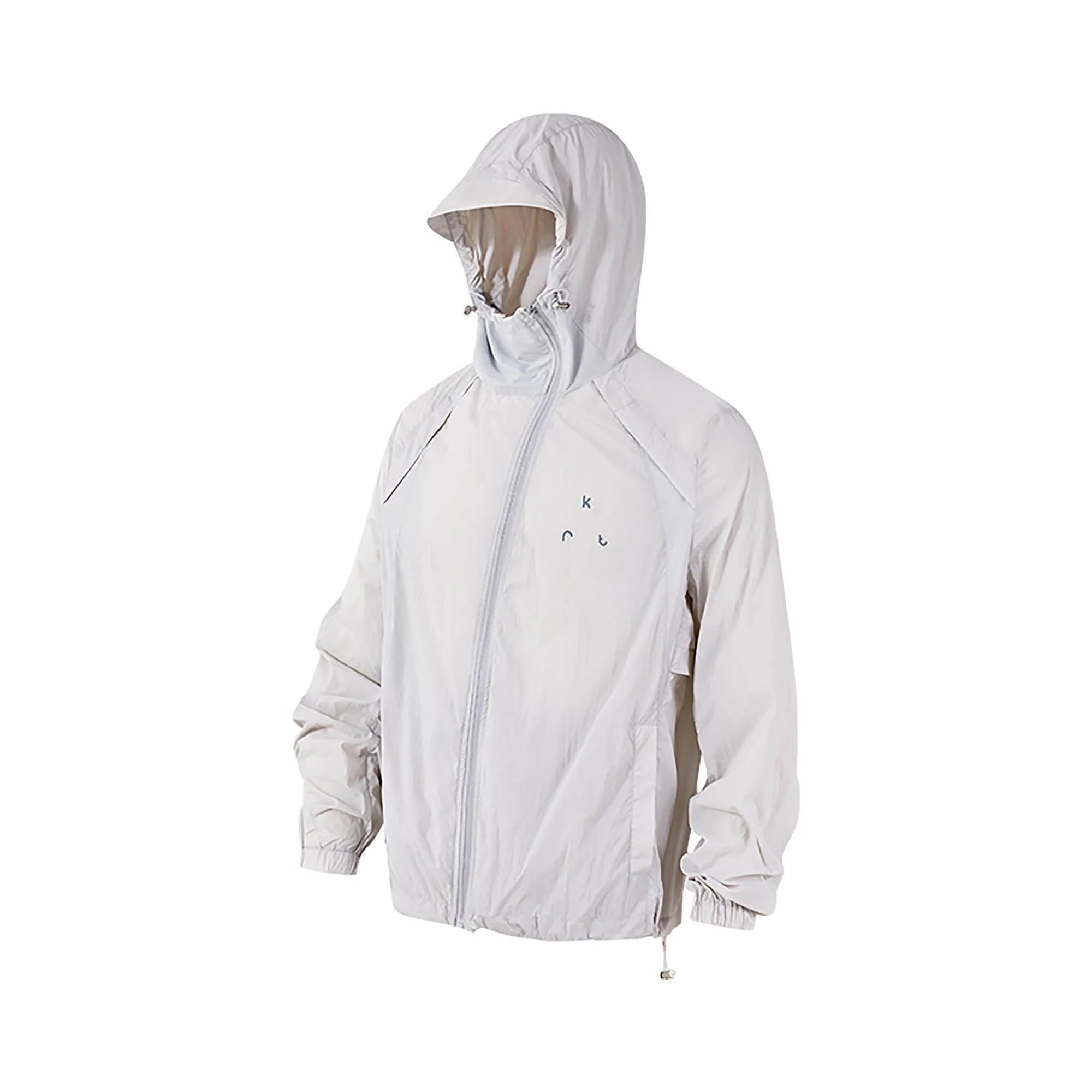 KREATE Asymmetrical Zip Mesh-Paneled UV Protection Hooded Jacket