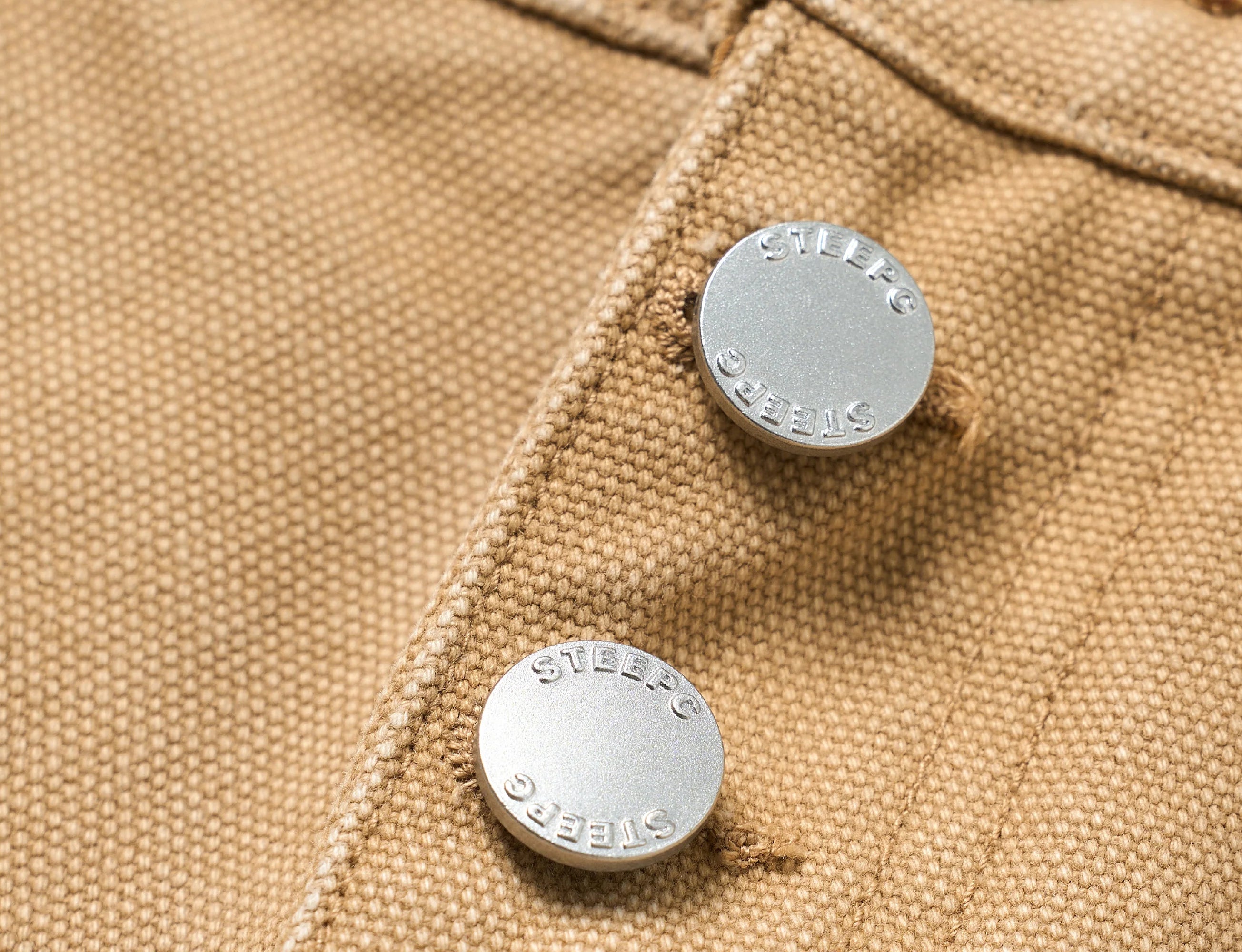 STEEPC Classical Button-Fly Curved-Seam Utility Pants