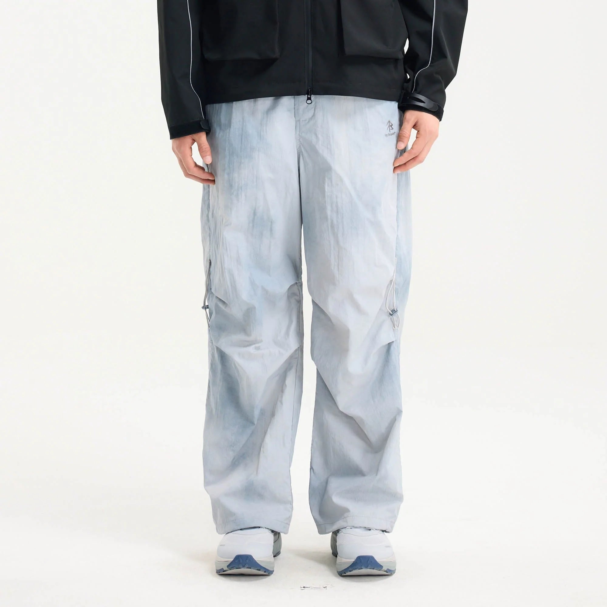 BONELESS Tie-Dye Crinkled Parachute Pants