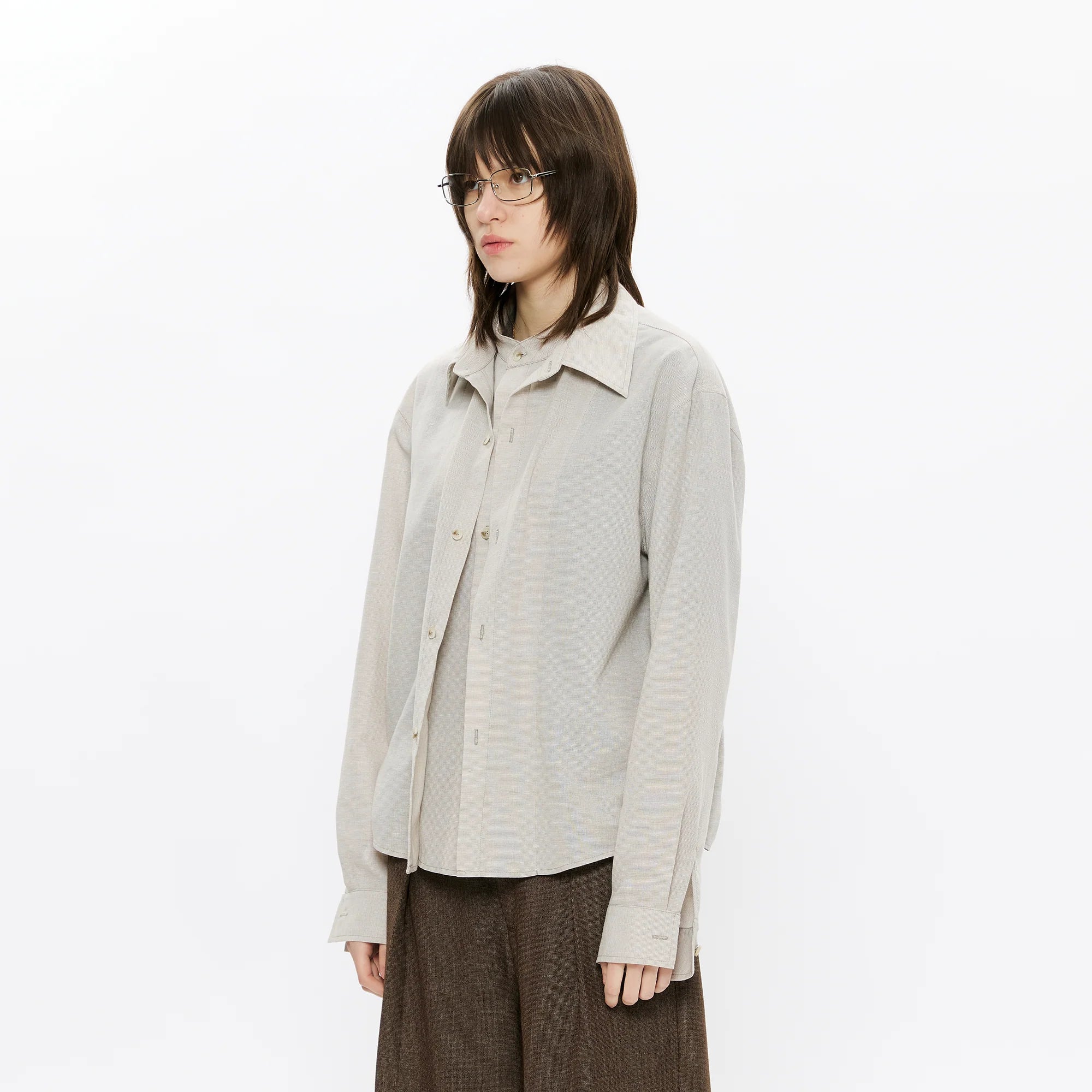 KREATE Linen Layered Check Shirt