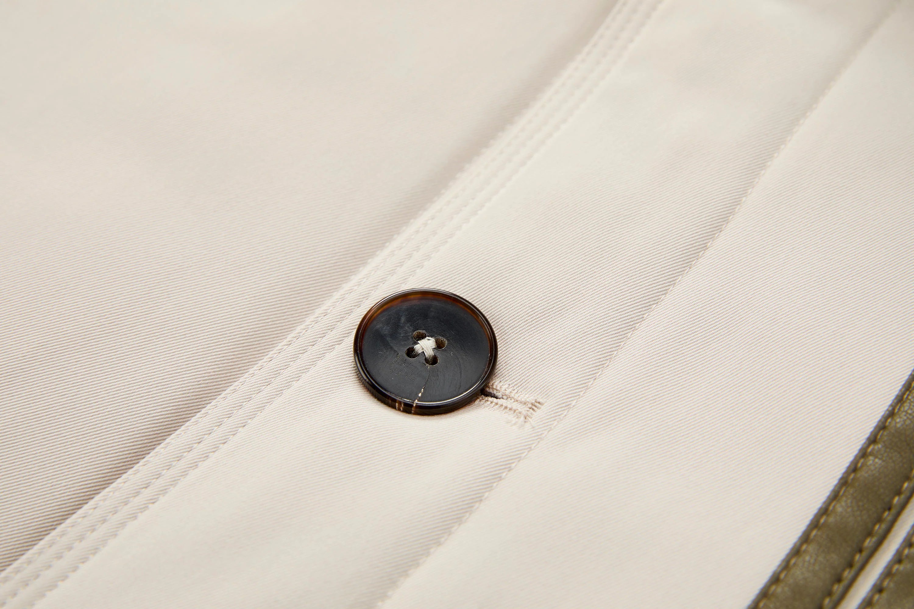 ORGANIC EMOTION Contrast PU Midi Down Coat