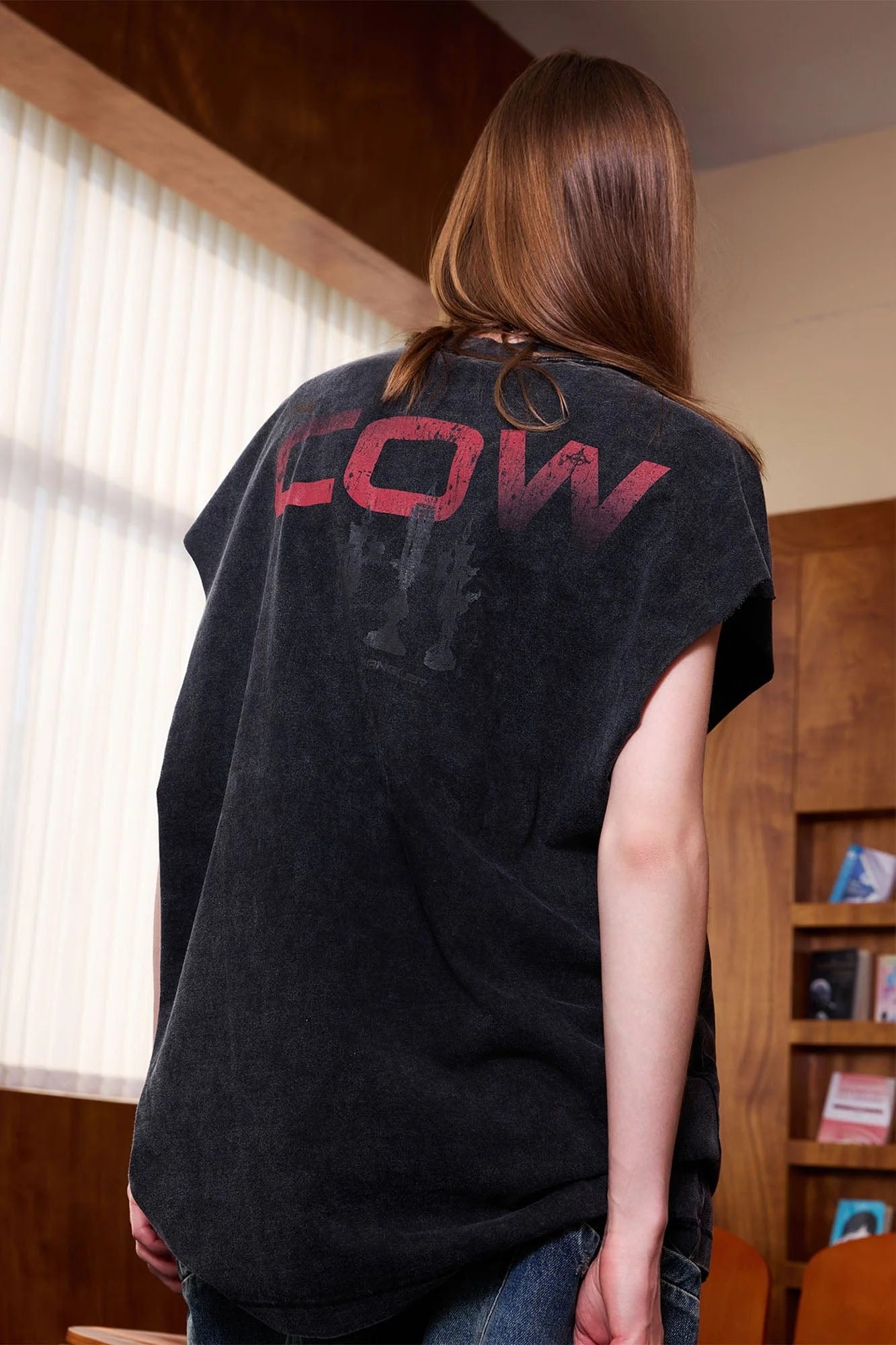 ERROR CODE ROBOT Distressed Animal-Print Sleeveless Tee