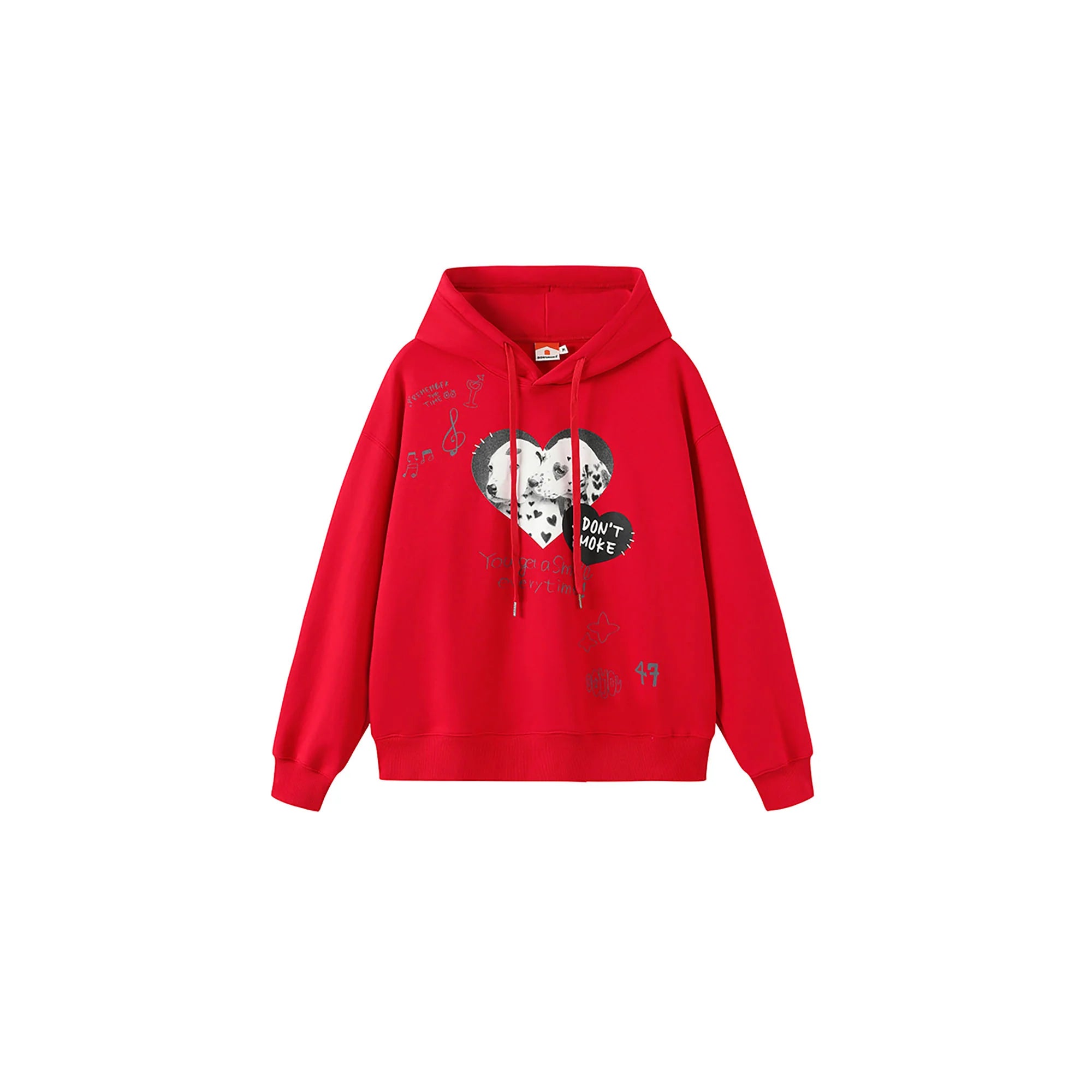 DONSMOKE Puppy Heart Doodle Hoodie