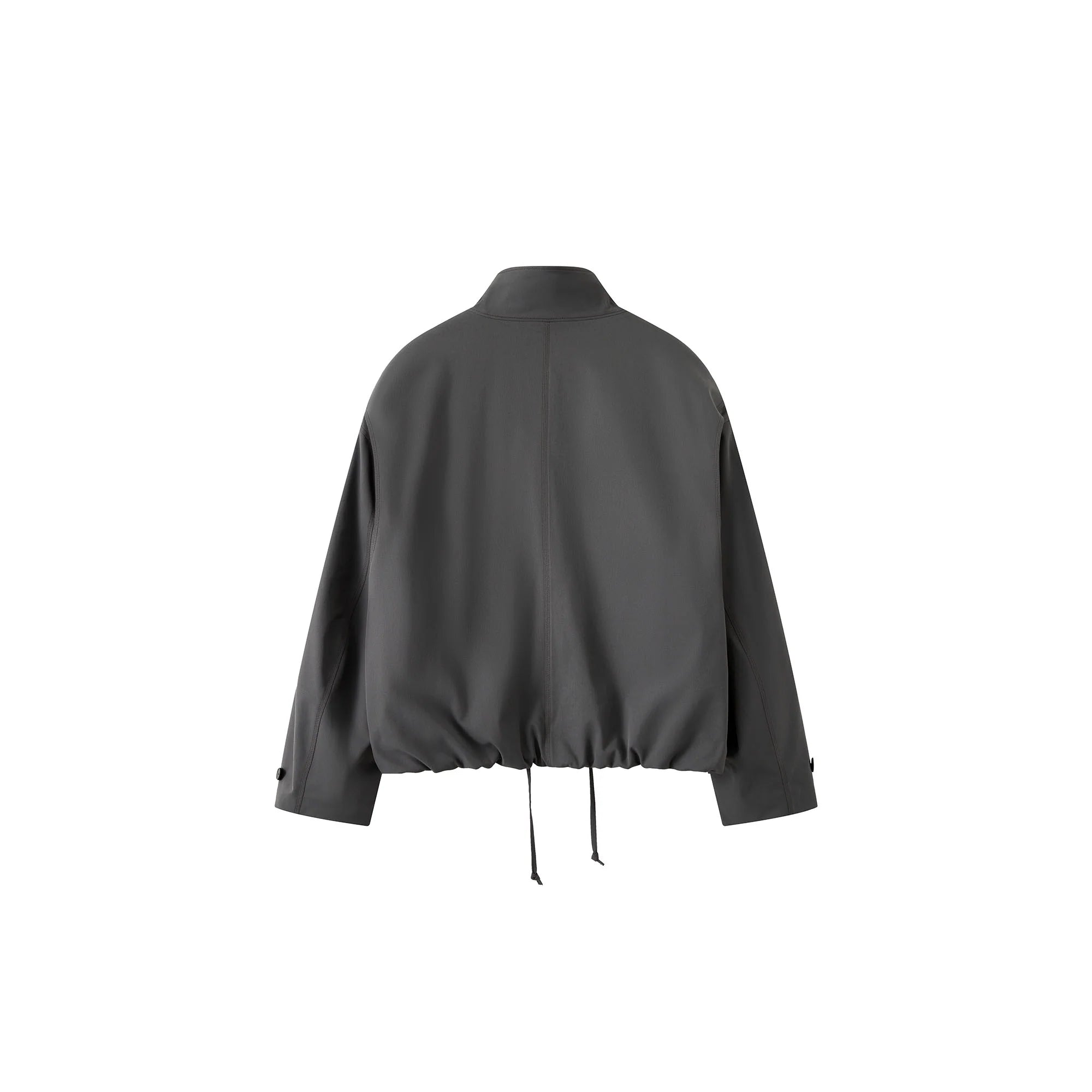 ORGANIC EMOTION Stand Collar PU Drawstring Jacket
