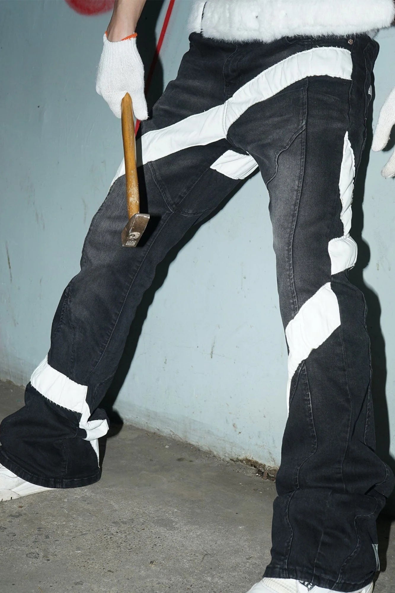 VINKID Infinite Cross Panel Embroidered Jeans