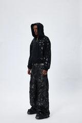 DND4DES Faux Leather Wrinkled Motorcycle Pants
