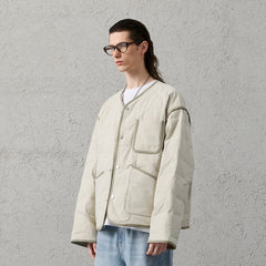 ORGANIC EMOTION Quilted Snap-Front Down Jacket