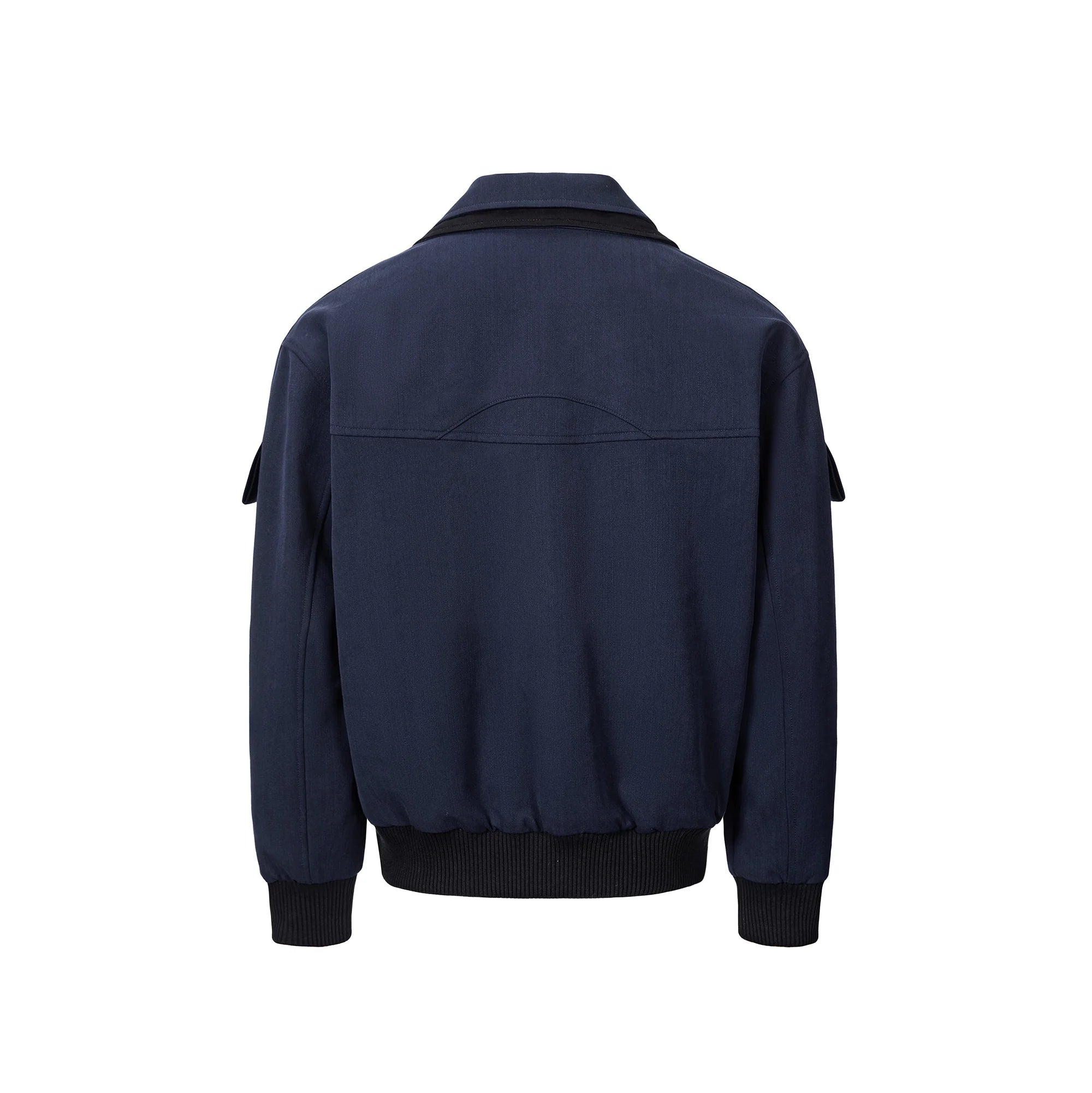ESAIAS Paneled Double-Lapel Bomber Jacket