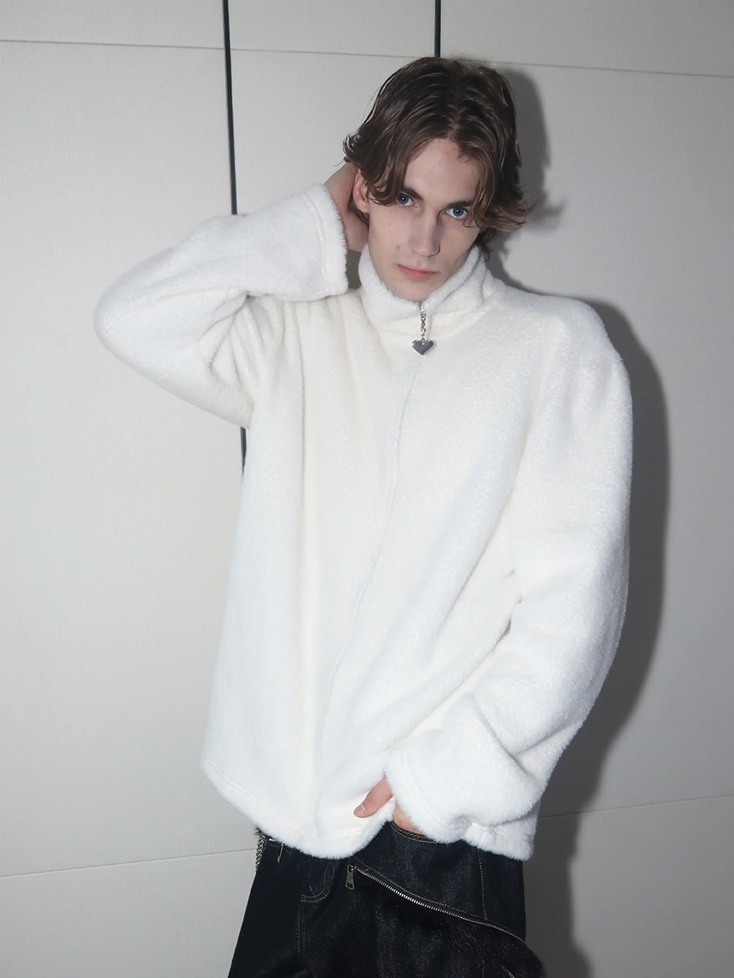 ASSEEN Asym-Zip Mohair Cardigan