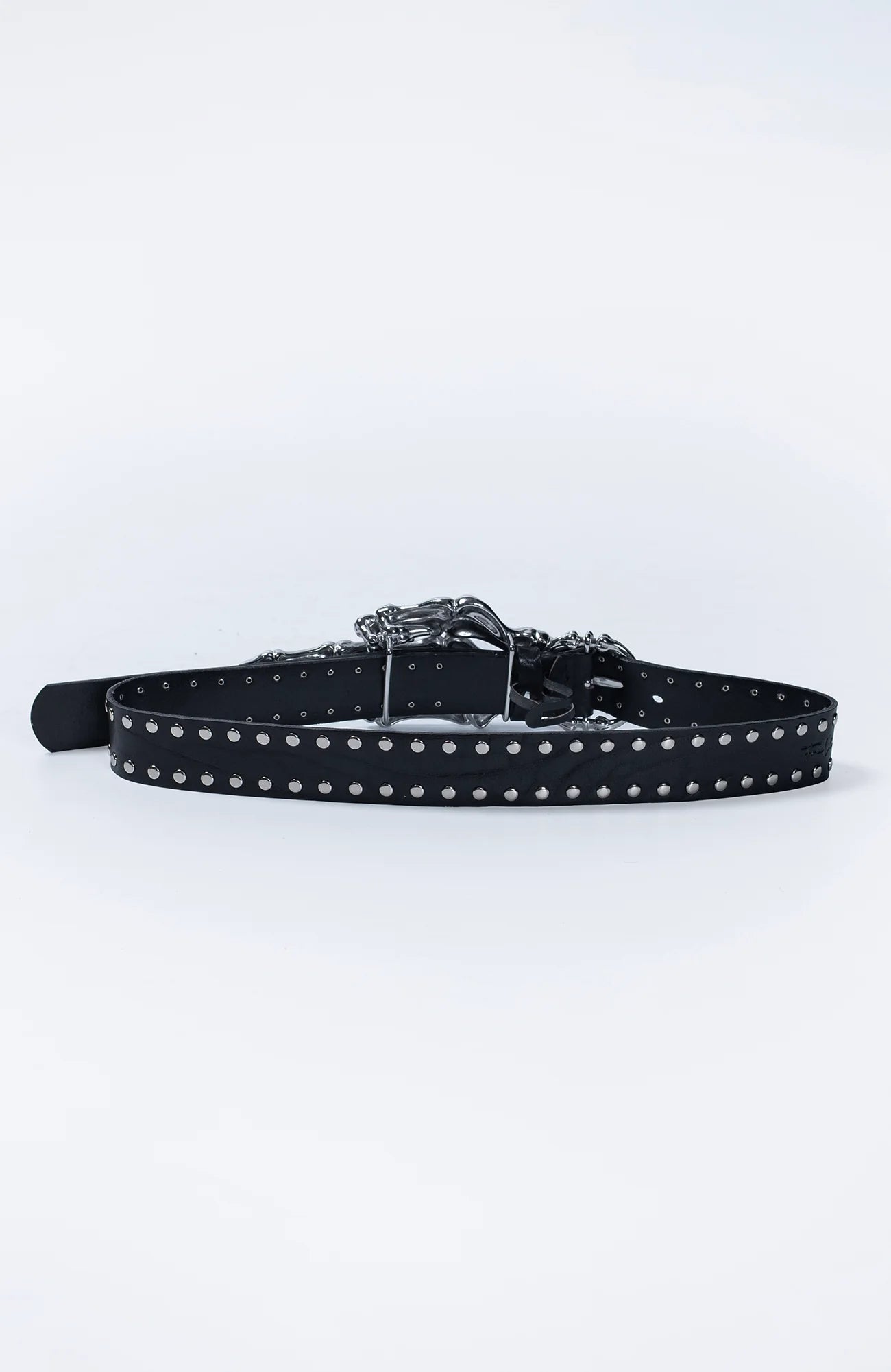 FVVO Skeleton Hand & Spikes Leather Belt