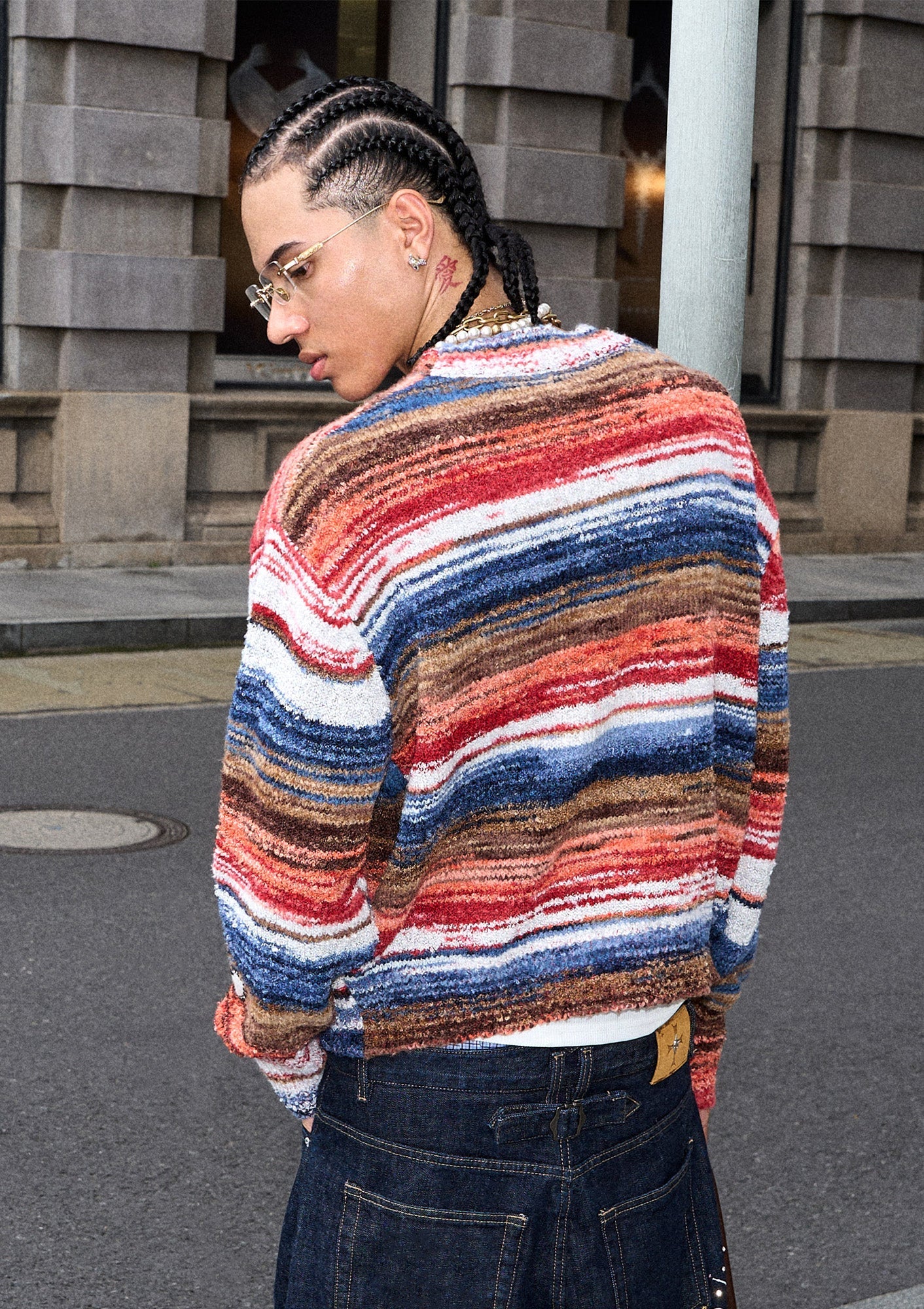 STEEPC Gradient Heartpatch Boxy Cardigan