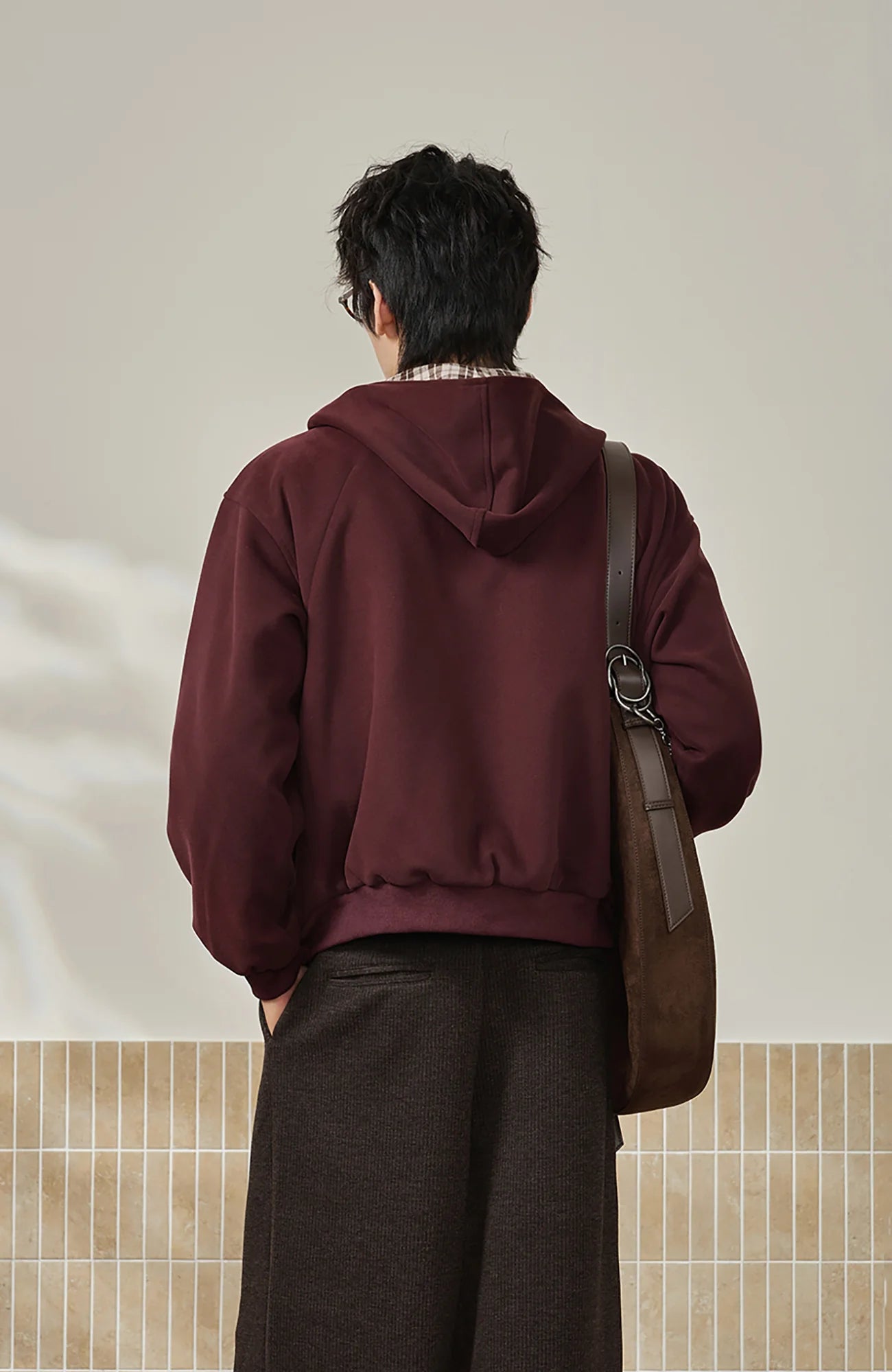 MOITIEDEPETALE Reversible Plaid Liner Hooded Jacket