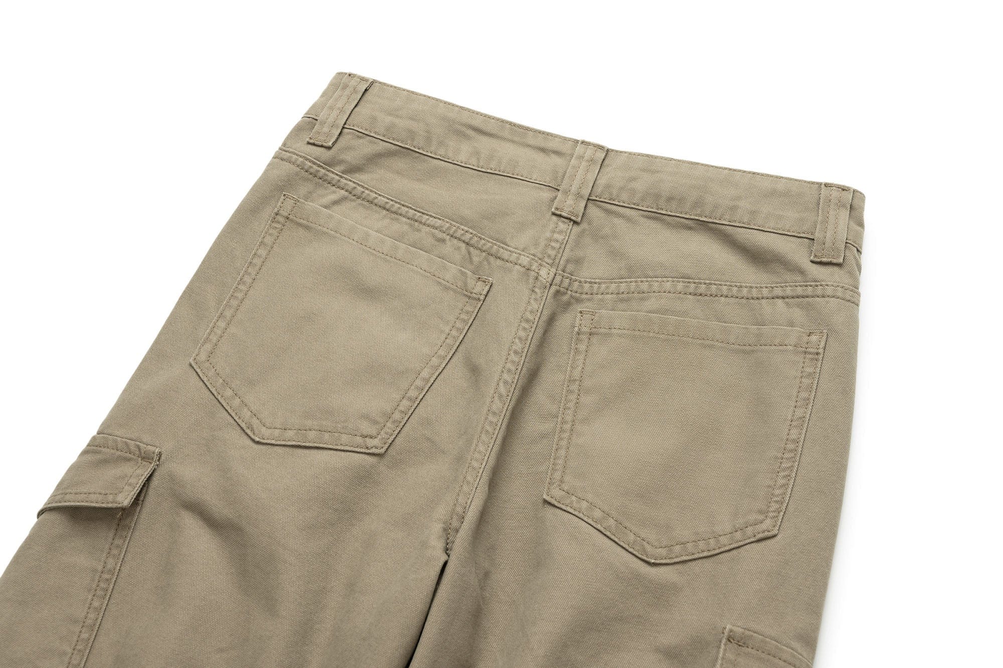OKAYTHXBYE Washed Button Flap-Pocket Cargo Pants