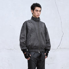 CATSSTAC Deconstructed Faded Wash Dual-Zipper Jacket
