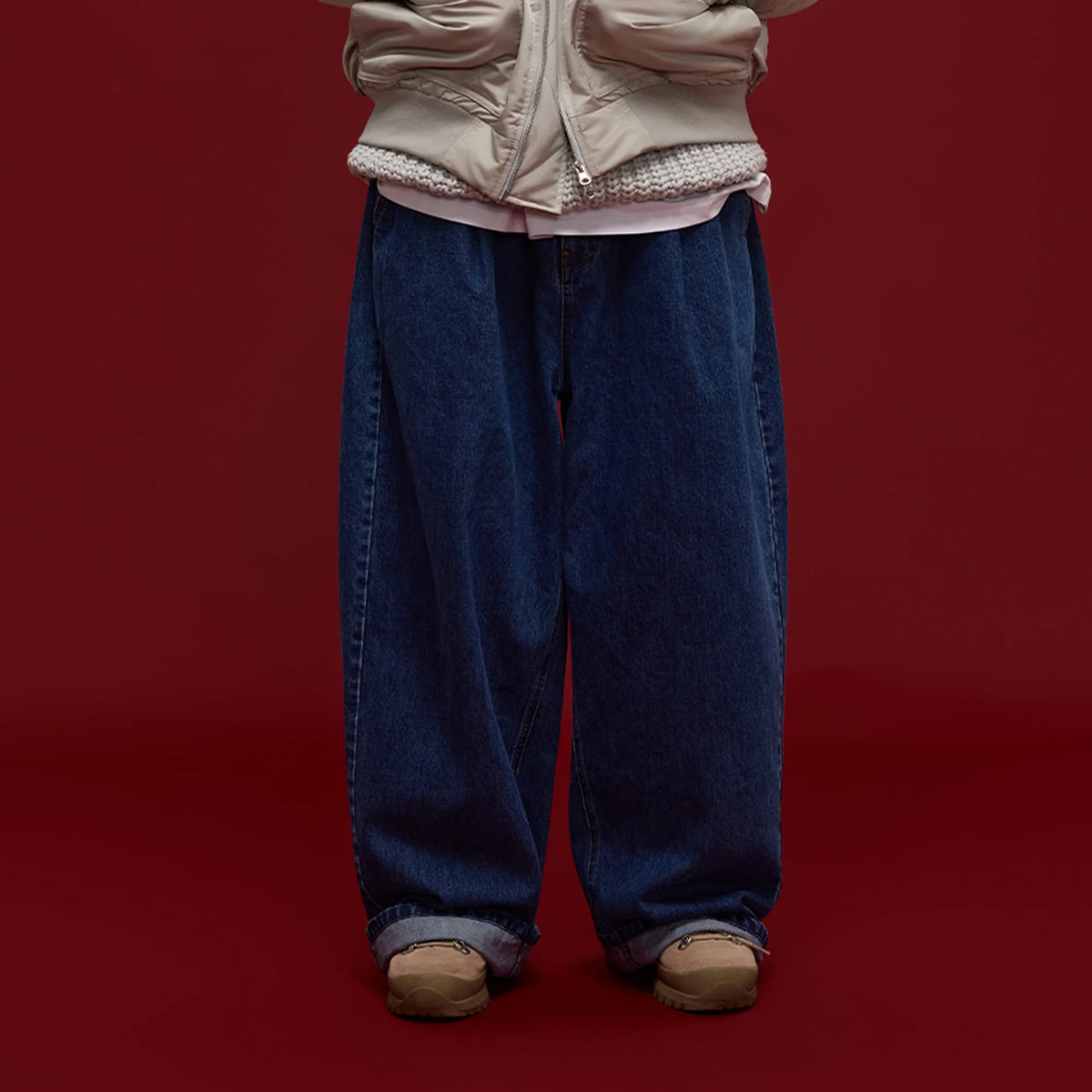 BANANA CLUB Essential Washed Wide-Leg Jeans