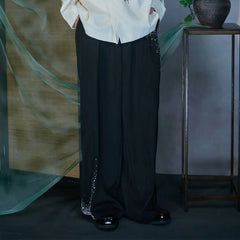 JIECHI Diamond Wide-Leg Pants