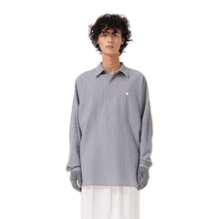 OUYANG WENJUN Drip Heart Embroidered Seersucker Shirt