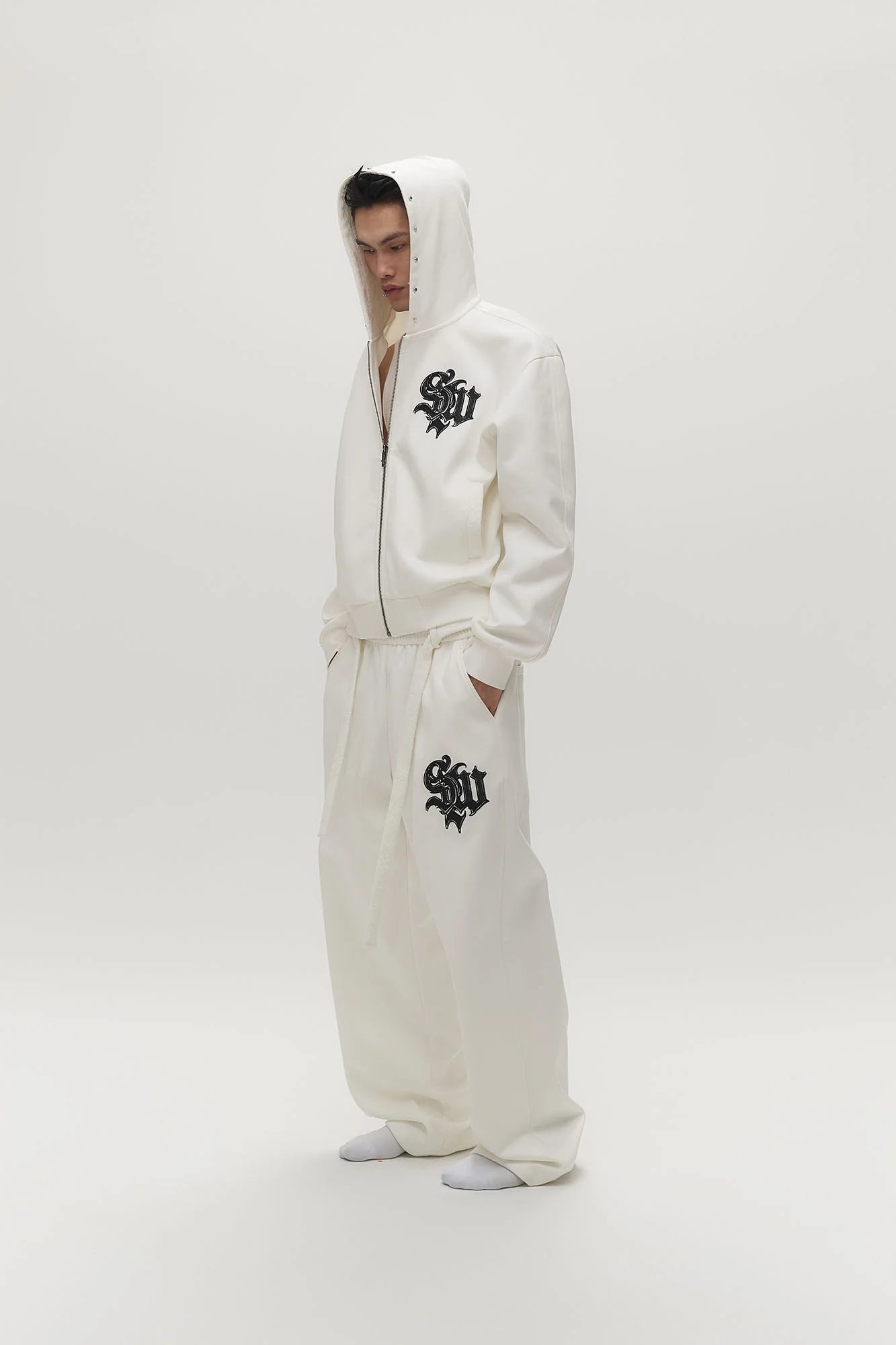 SAVAGEGROWTHWORLD Gothic LOGO Drawstring Sweatpants