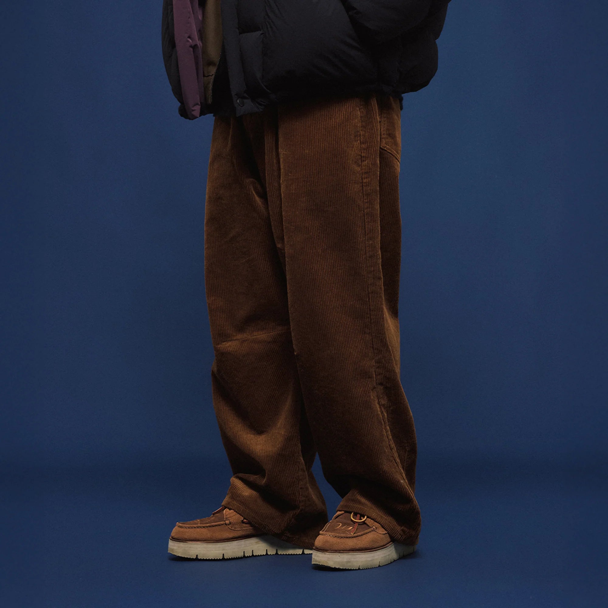 BANANA CLUB Corduroy Pleated Wide-Leg Trousers