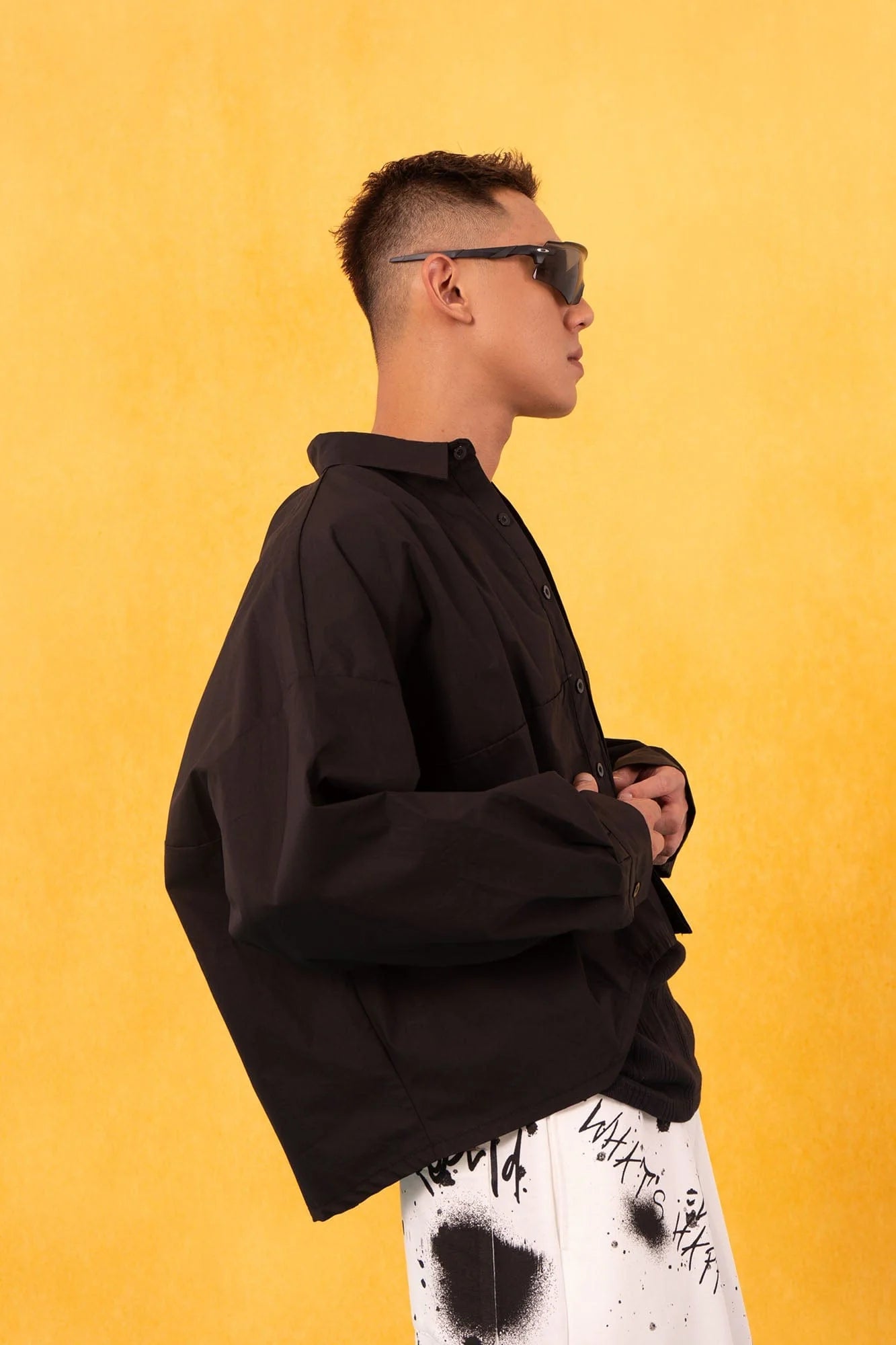 CLP Cropped Drawcord Hem Panel Shirt