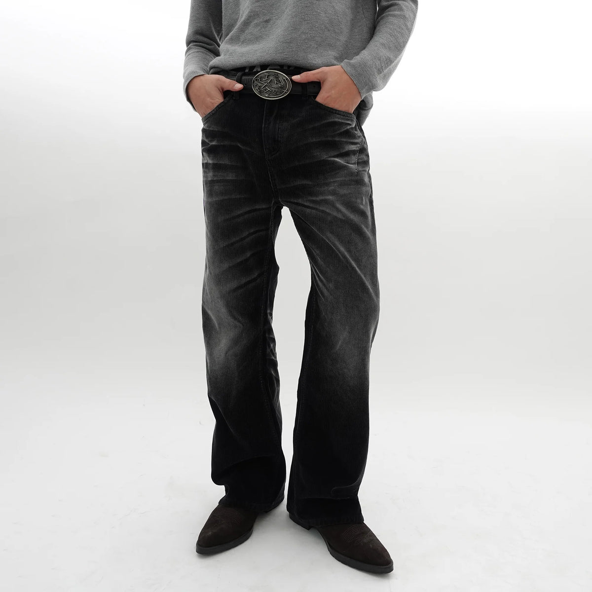 IN EXISTENCE Star Embroidered Corduroy Flare Jeans