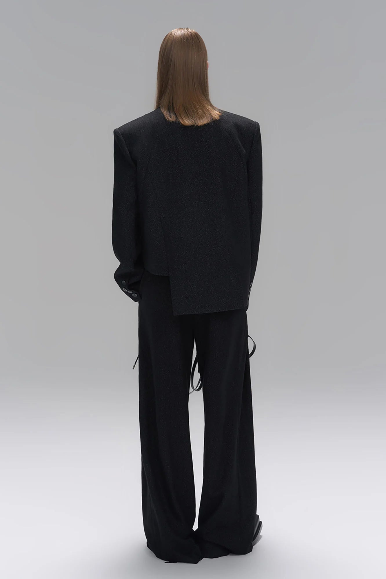 TIWILLTANG Classic Pleats Wool-Blend Wide-Leg Pants
