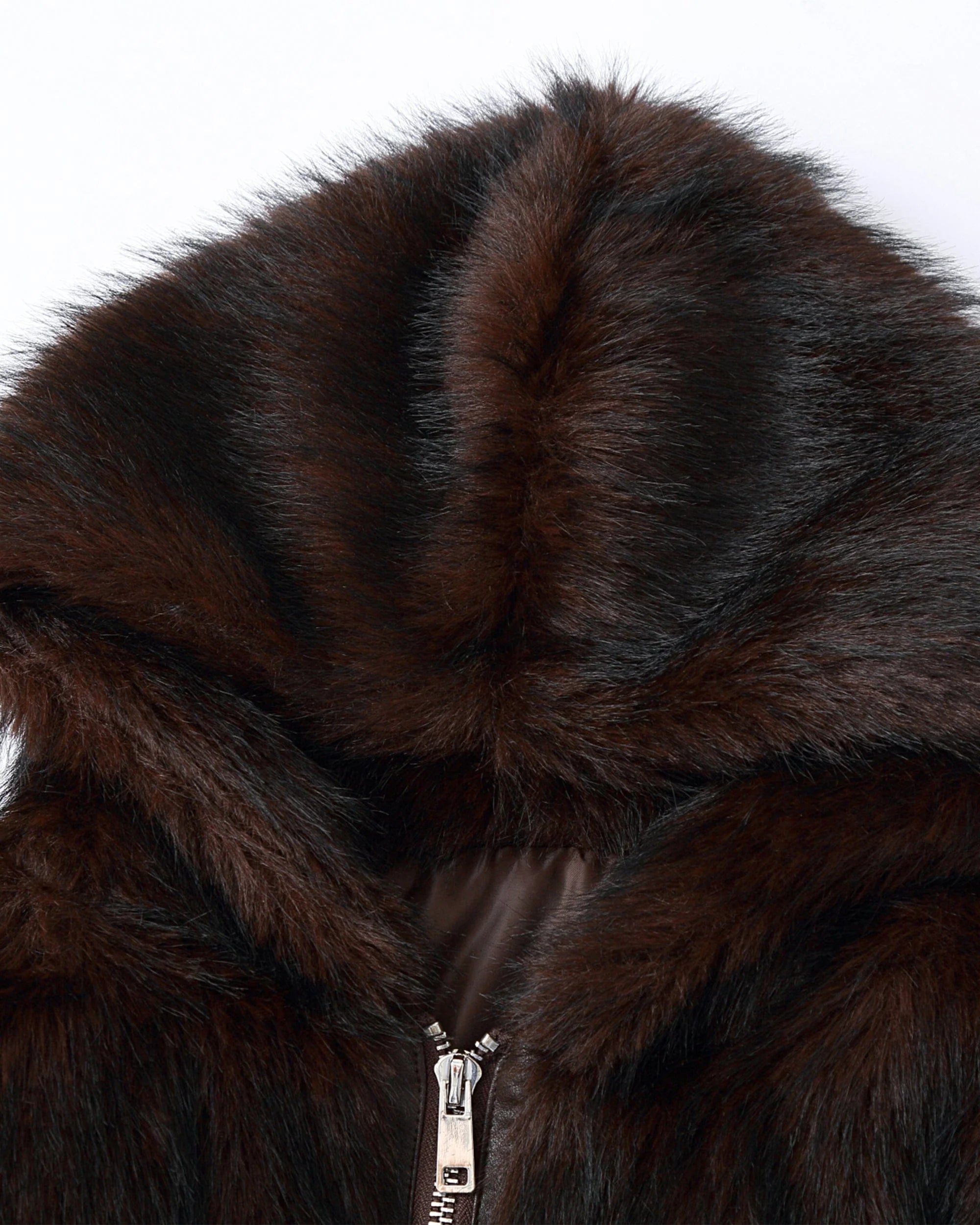 CLP Retro Faux Fur Zip-Up Hooded Jacket