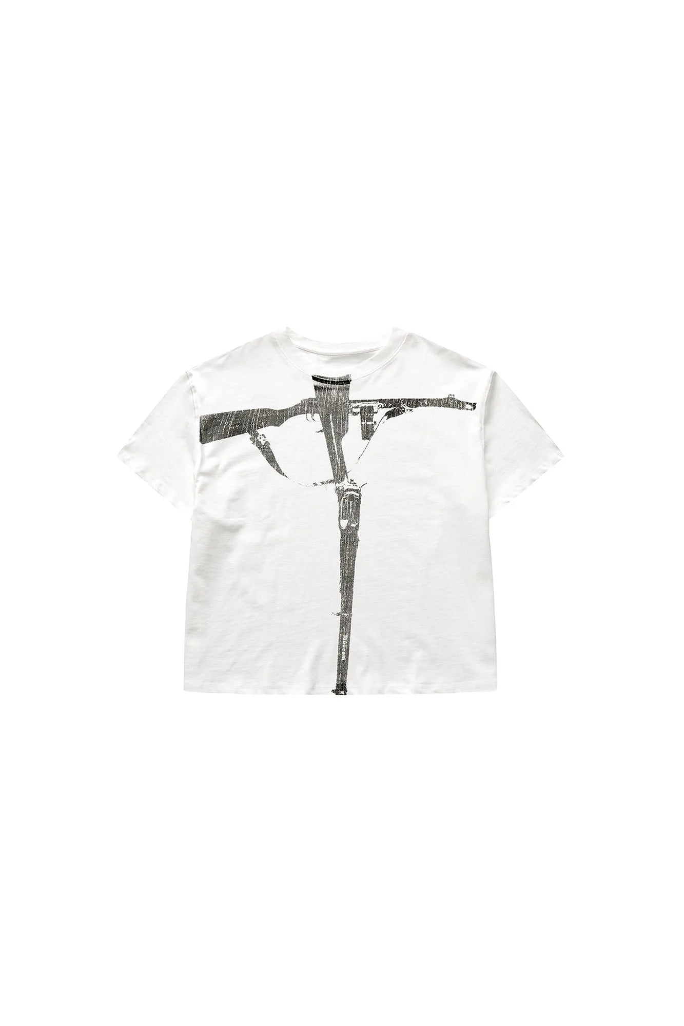 LUUUCAM Cruciform Rifle Graphic Washed T-Shirt