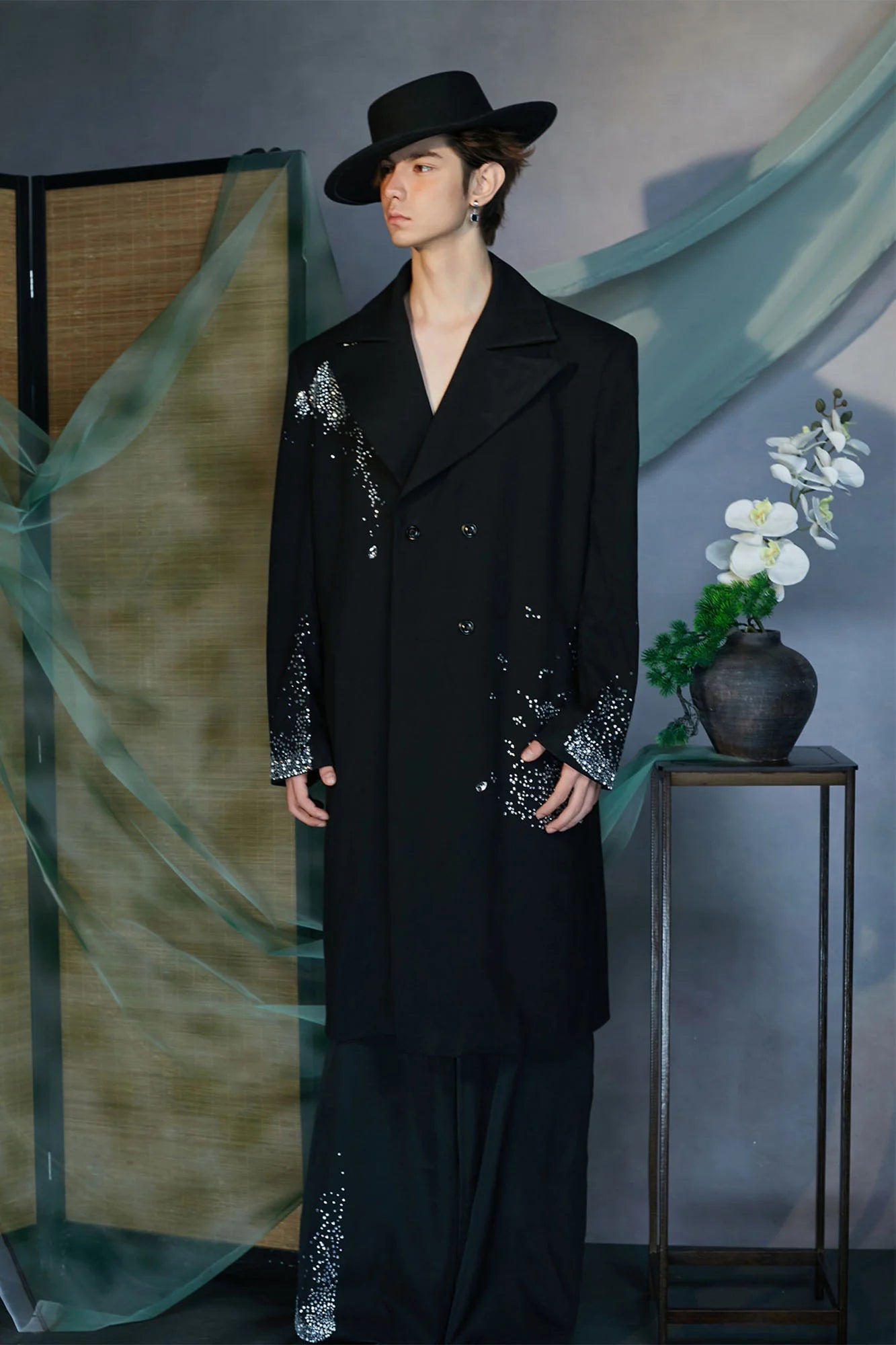 JIECHI Diamond Structured Overcoat